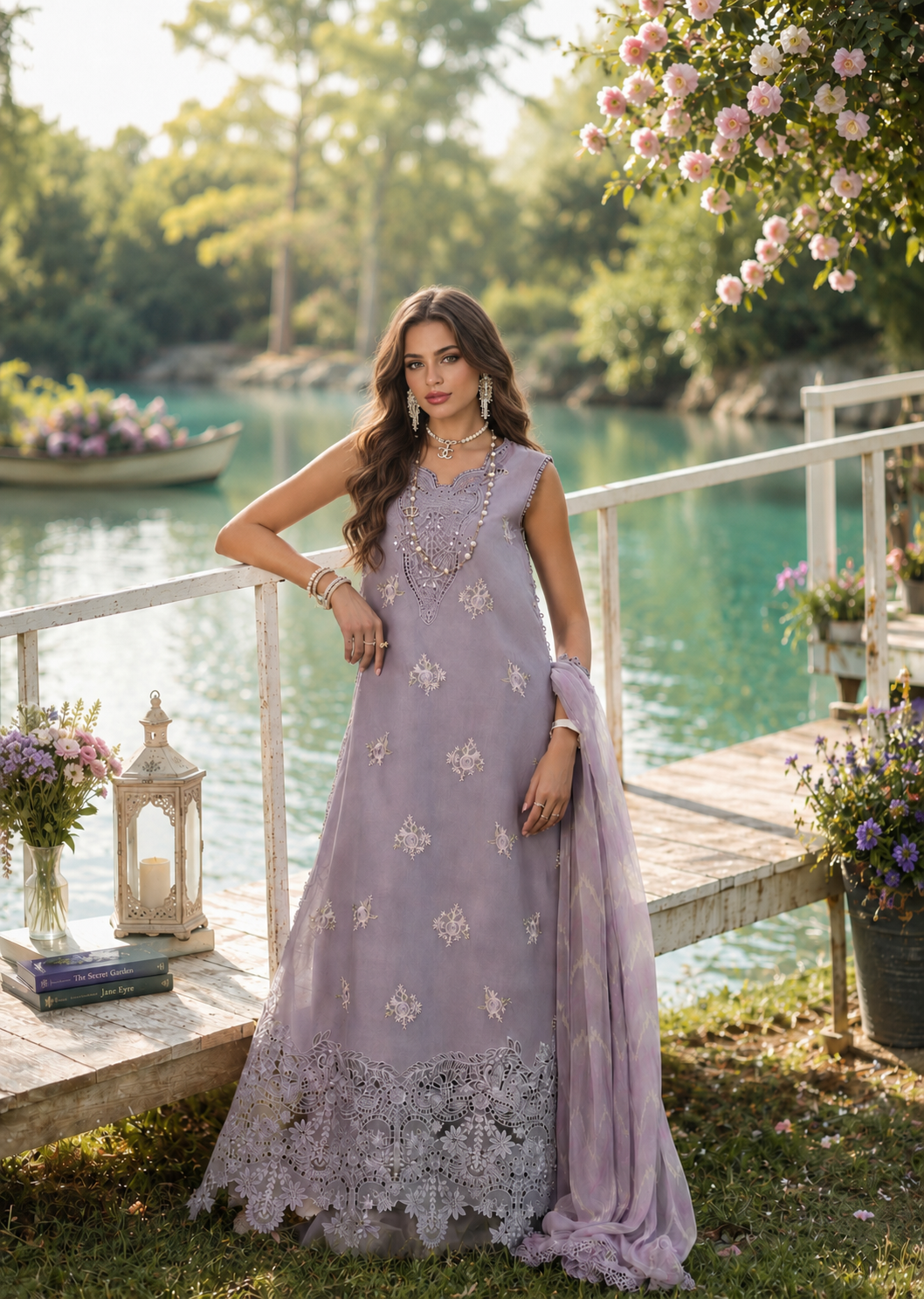 Noor Eid Printskhas Lawn – D4 – Lavender Lights