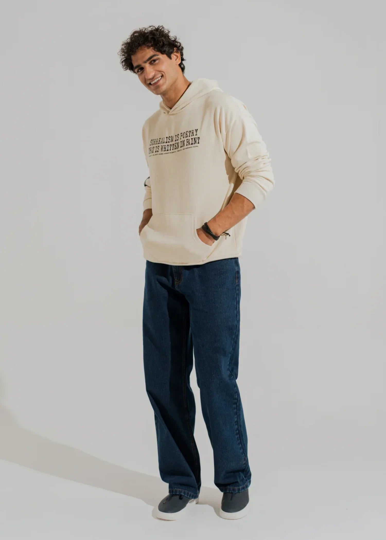 cotton Hoodie in Off-white