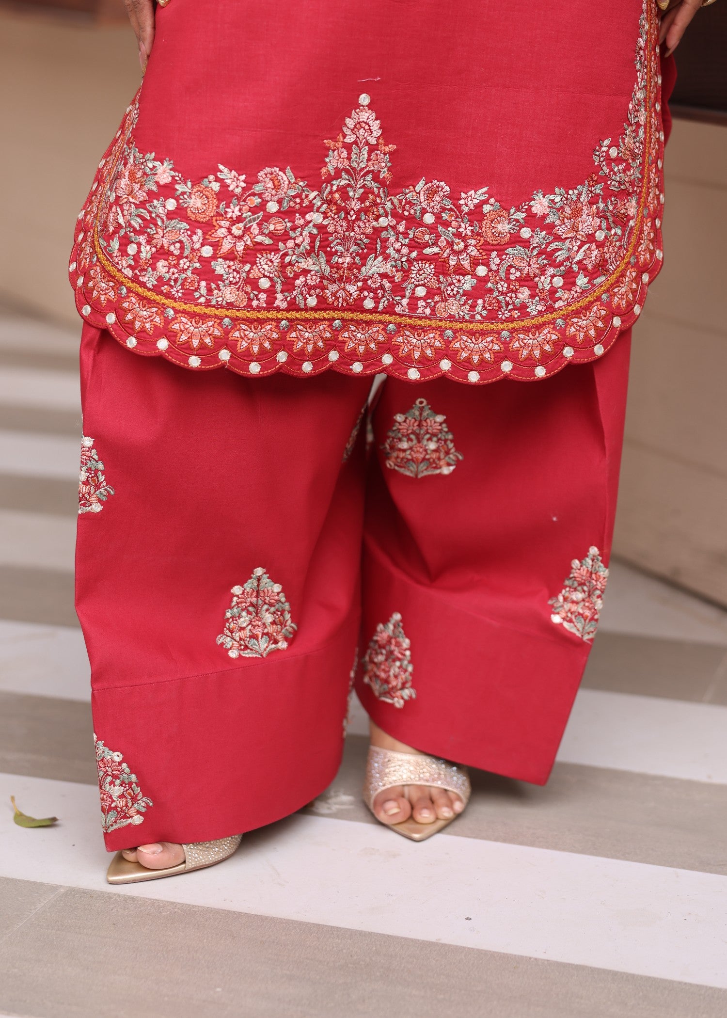 lawn Unstitched in Wine red