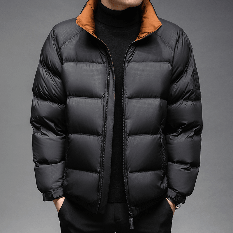 Men'S Polyester Loose Solid Color Short Jacket