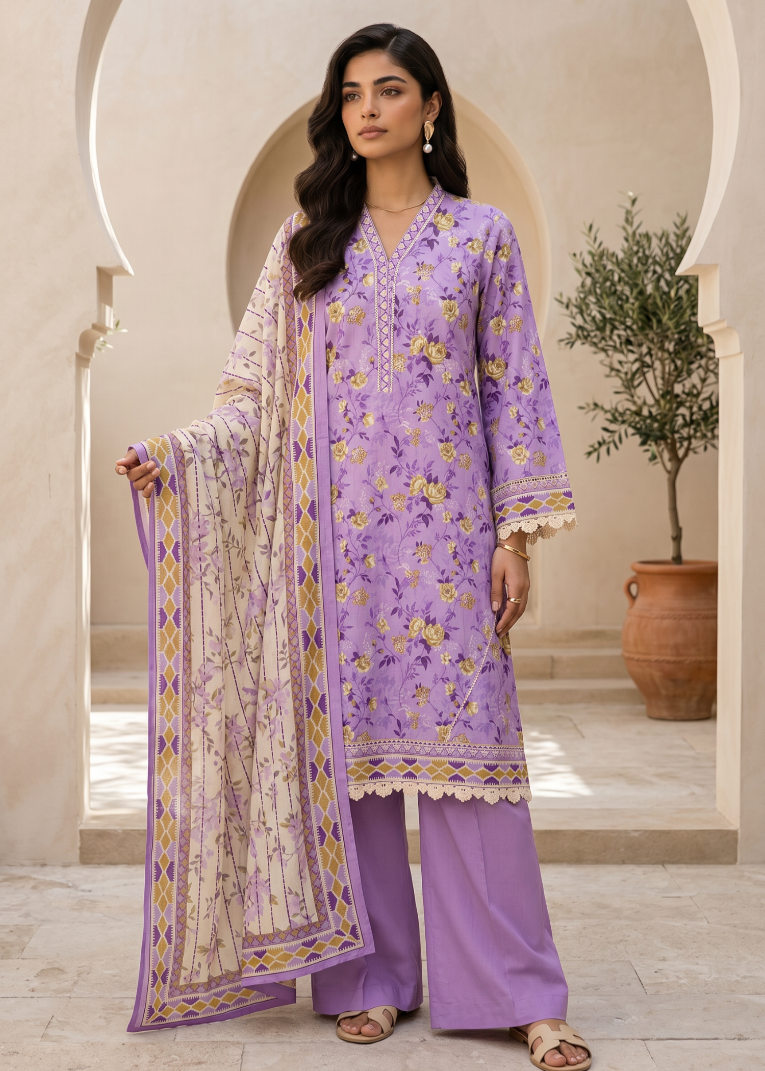 lawn Unstitched in Heathered lilac