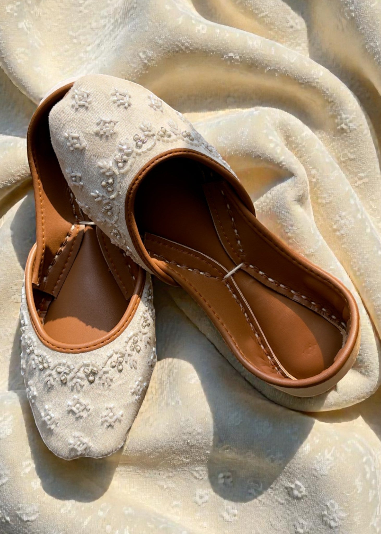Khussa in Ivory by - High Quality Women Khussa SKV7979