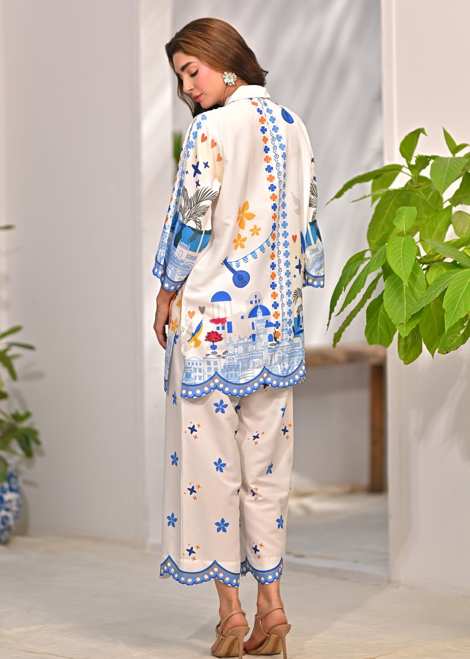 cambric Co Ord Sets in Pearl white
