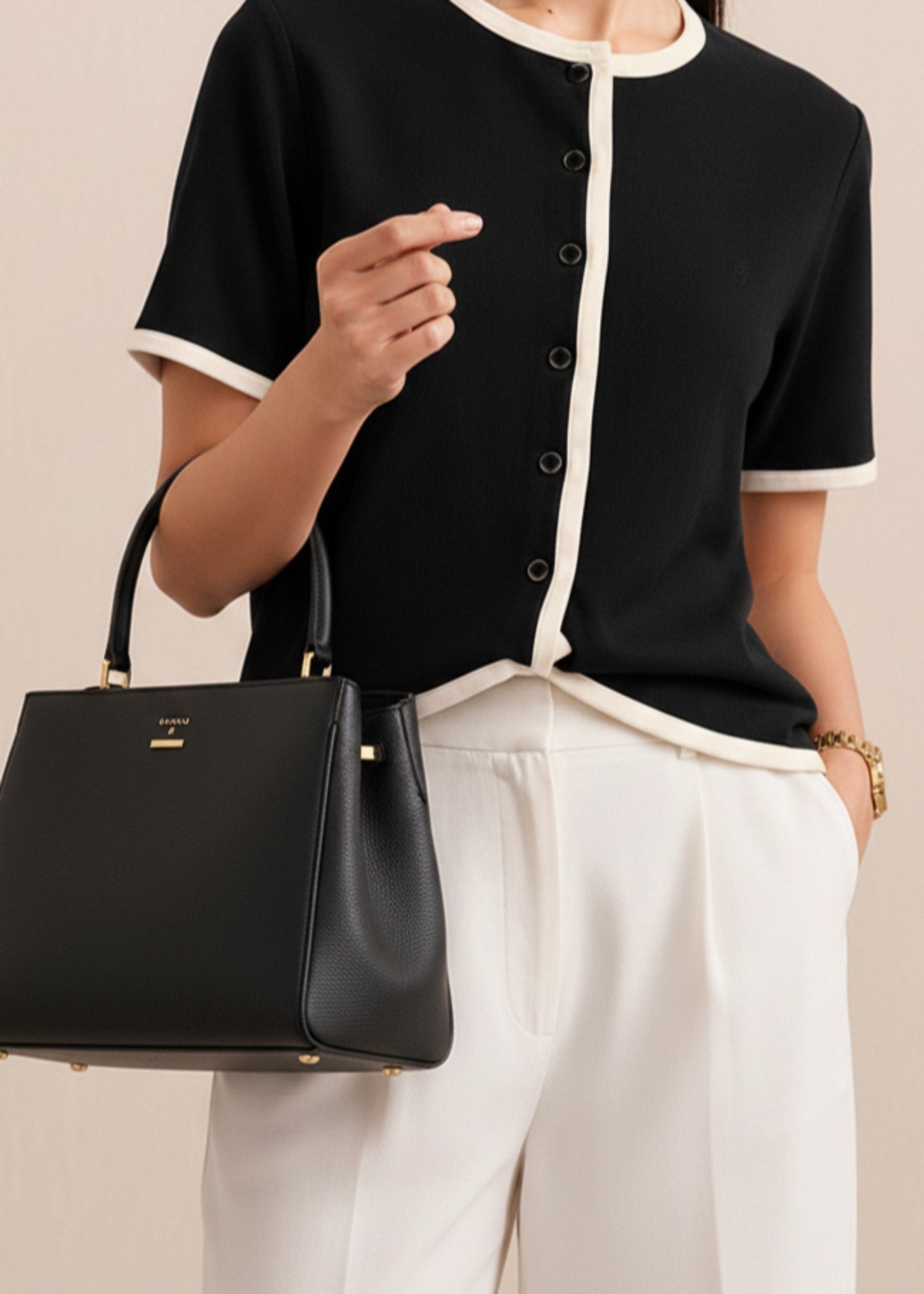 cotton Cardigan in Black