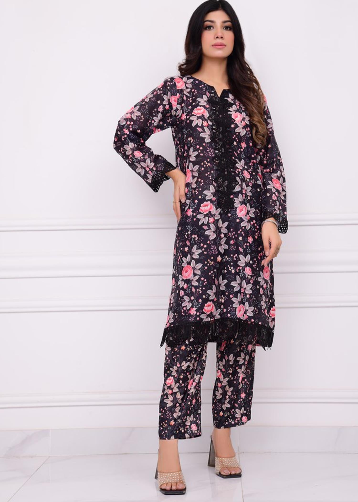 lawn Unstitched in Black
