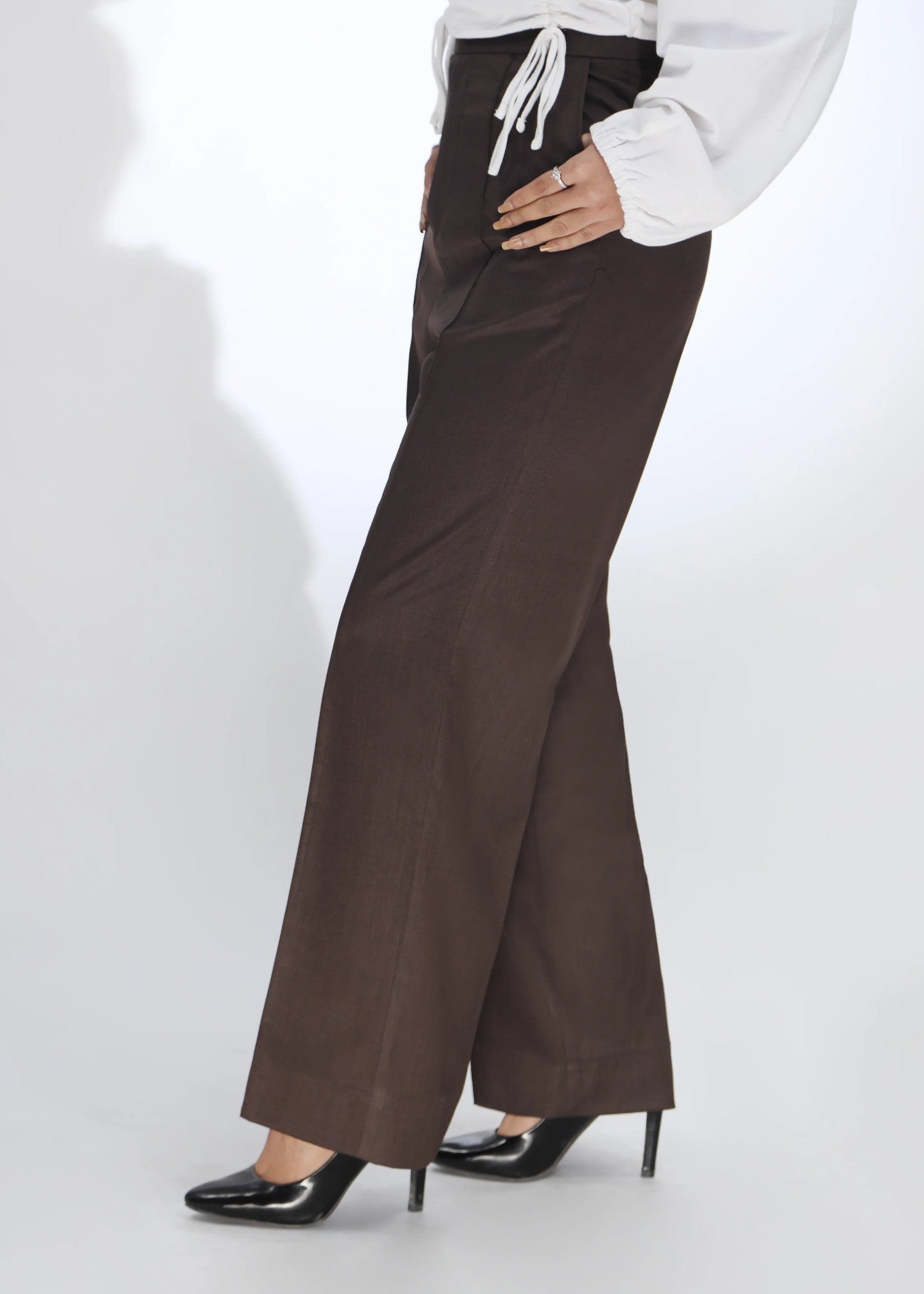 polycotton Pants in Chocolate brown