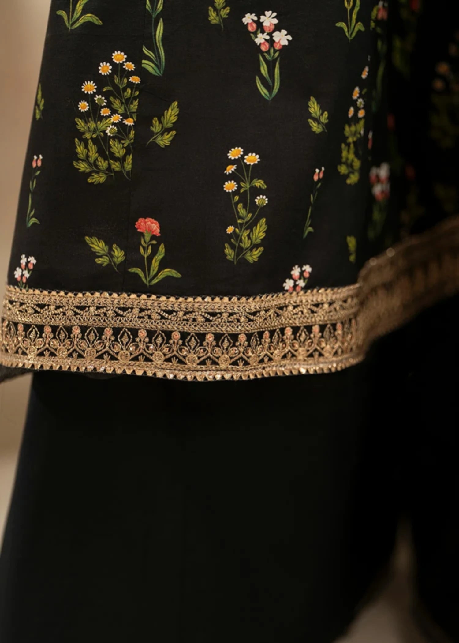 cambric Sharara in Black