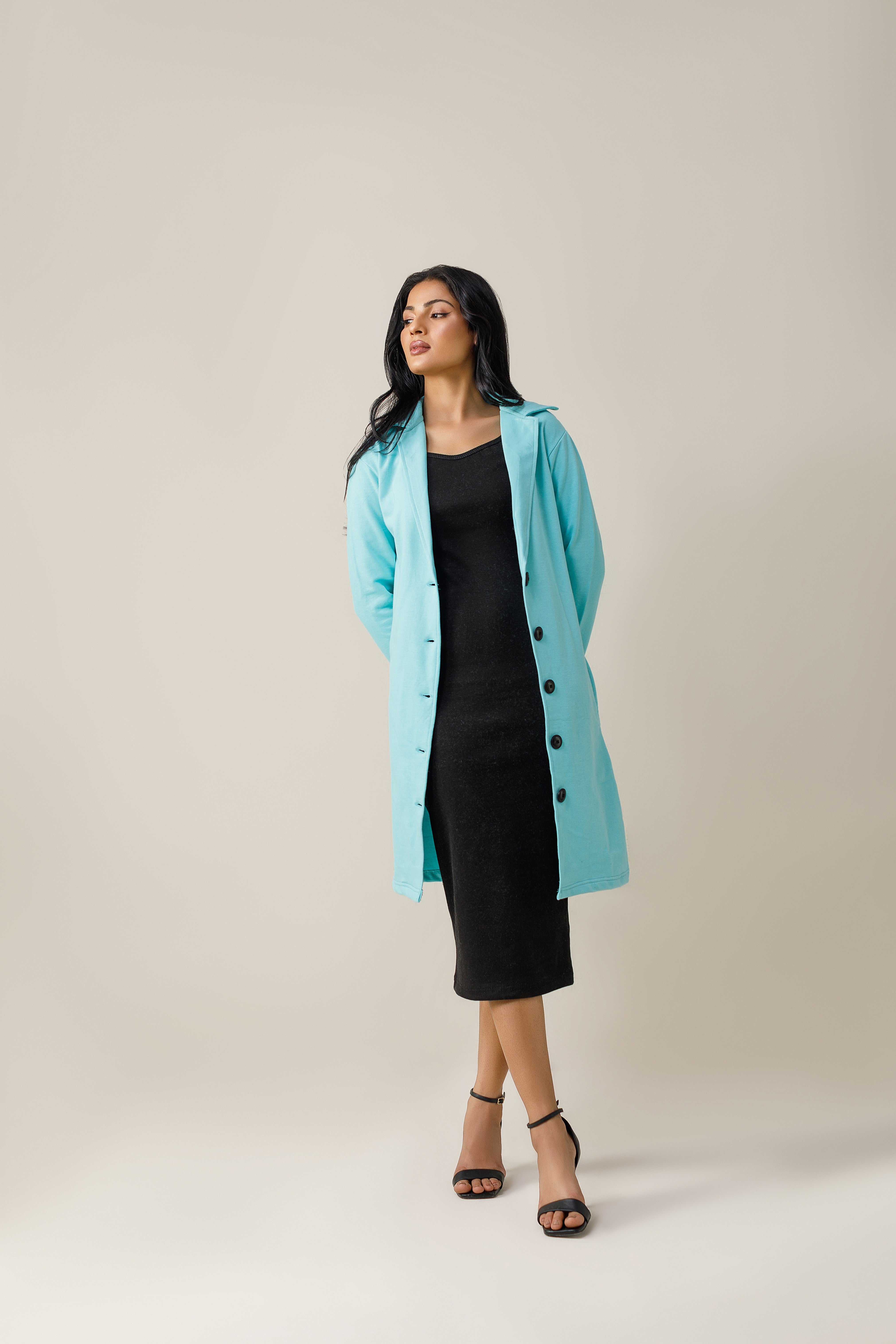 fleece Coat in Sky blue