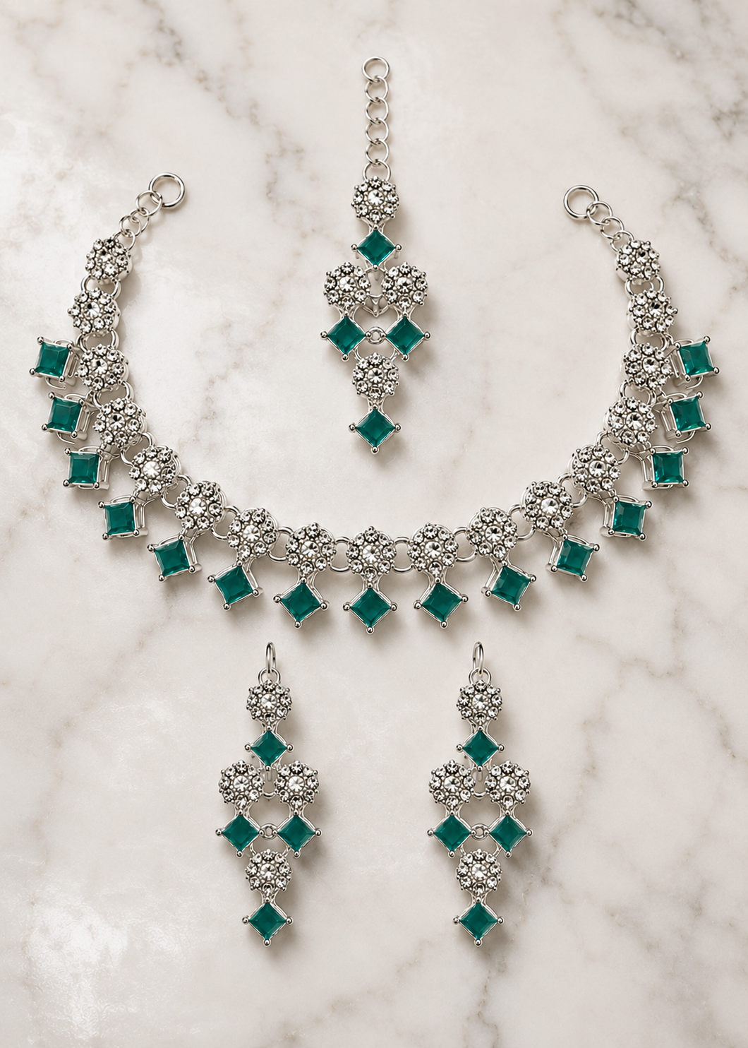 Jewelry Set in Bottle green Color by - Trendy Women Jewelry Set XIW7473