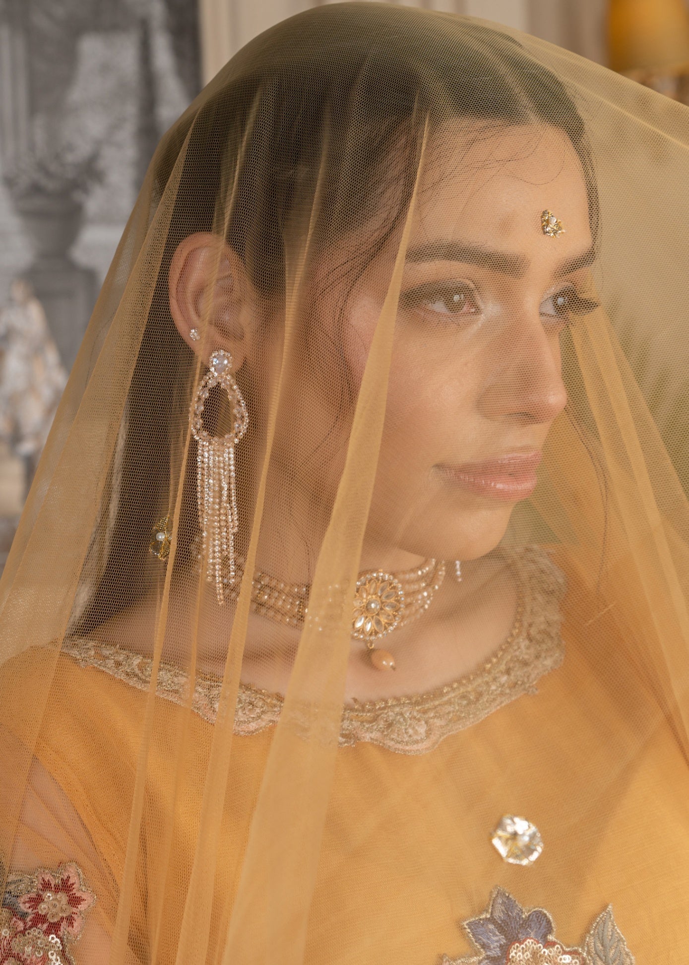 net Gharara in Mustard