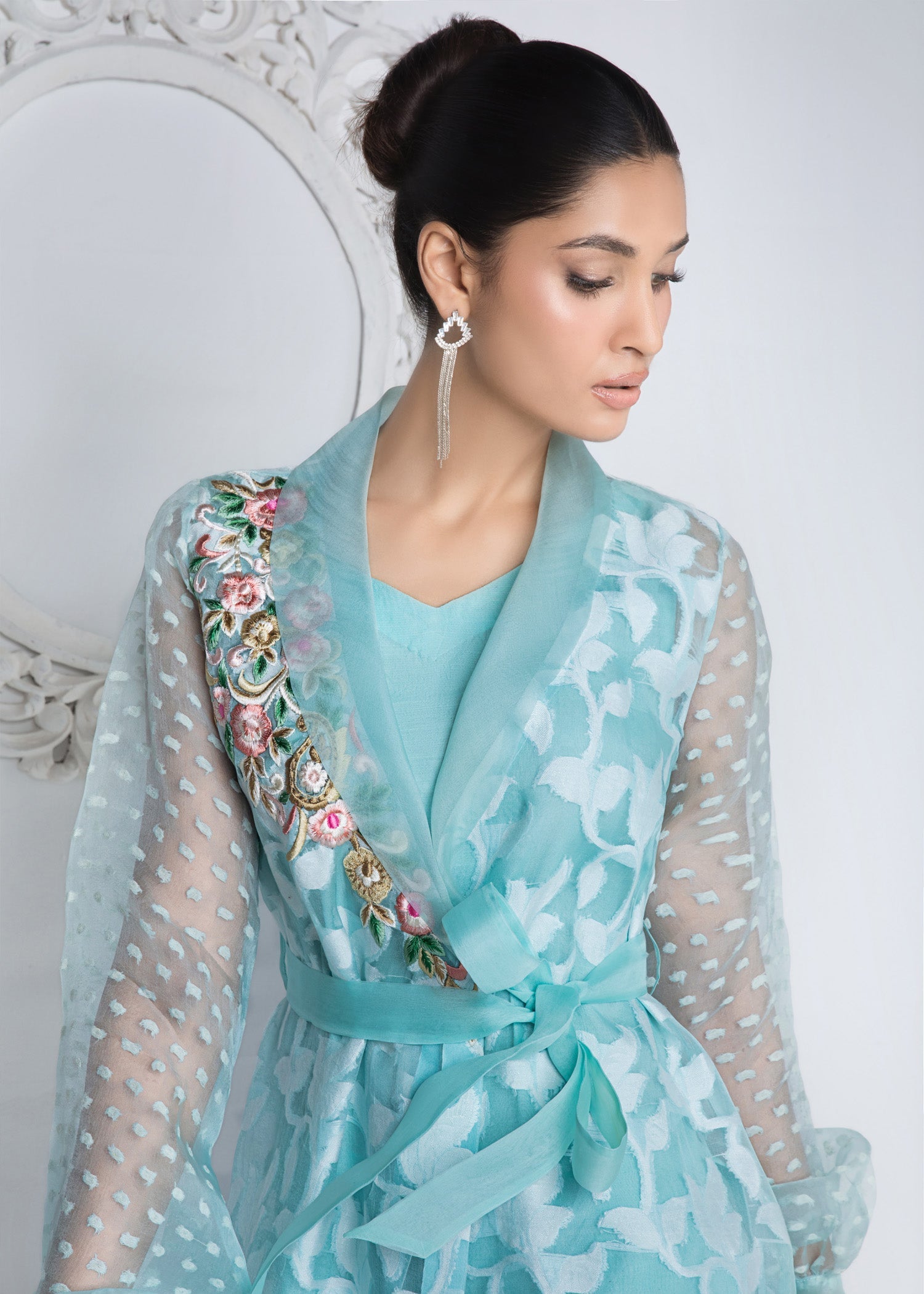 organza Wrap in Aquamarine