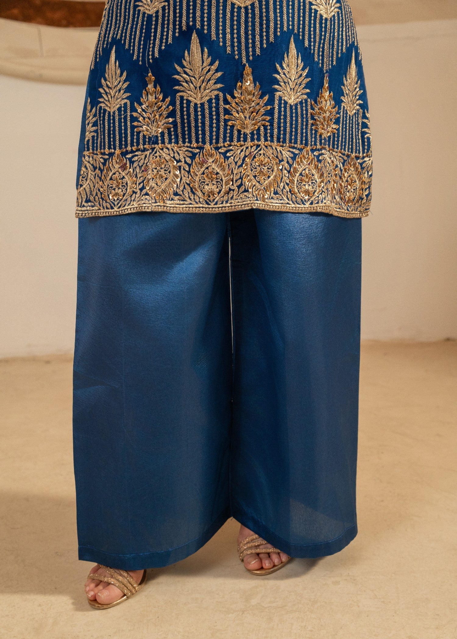 chiffon Kurta Set in Blue