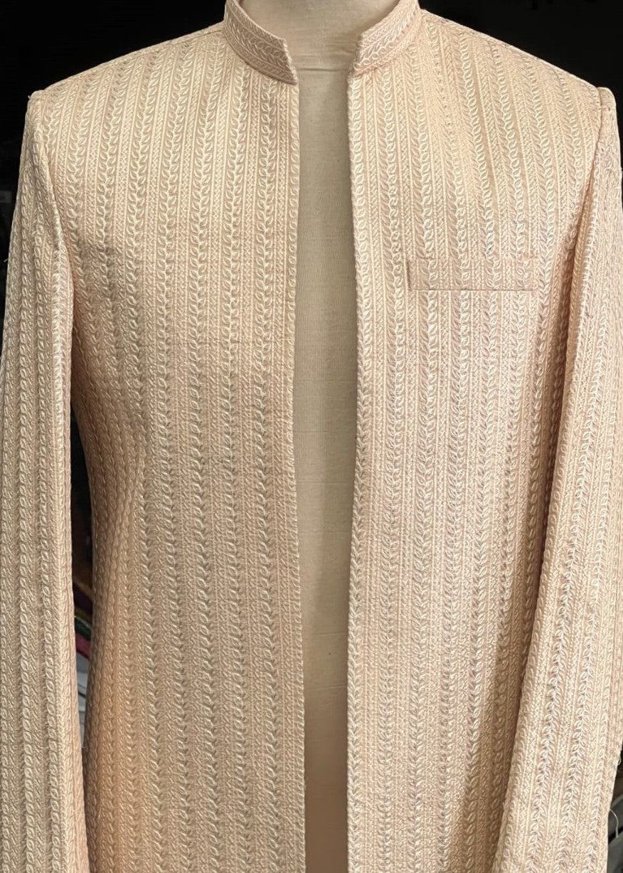 silk Prince Coat in Peach pink