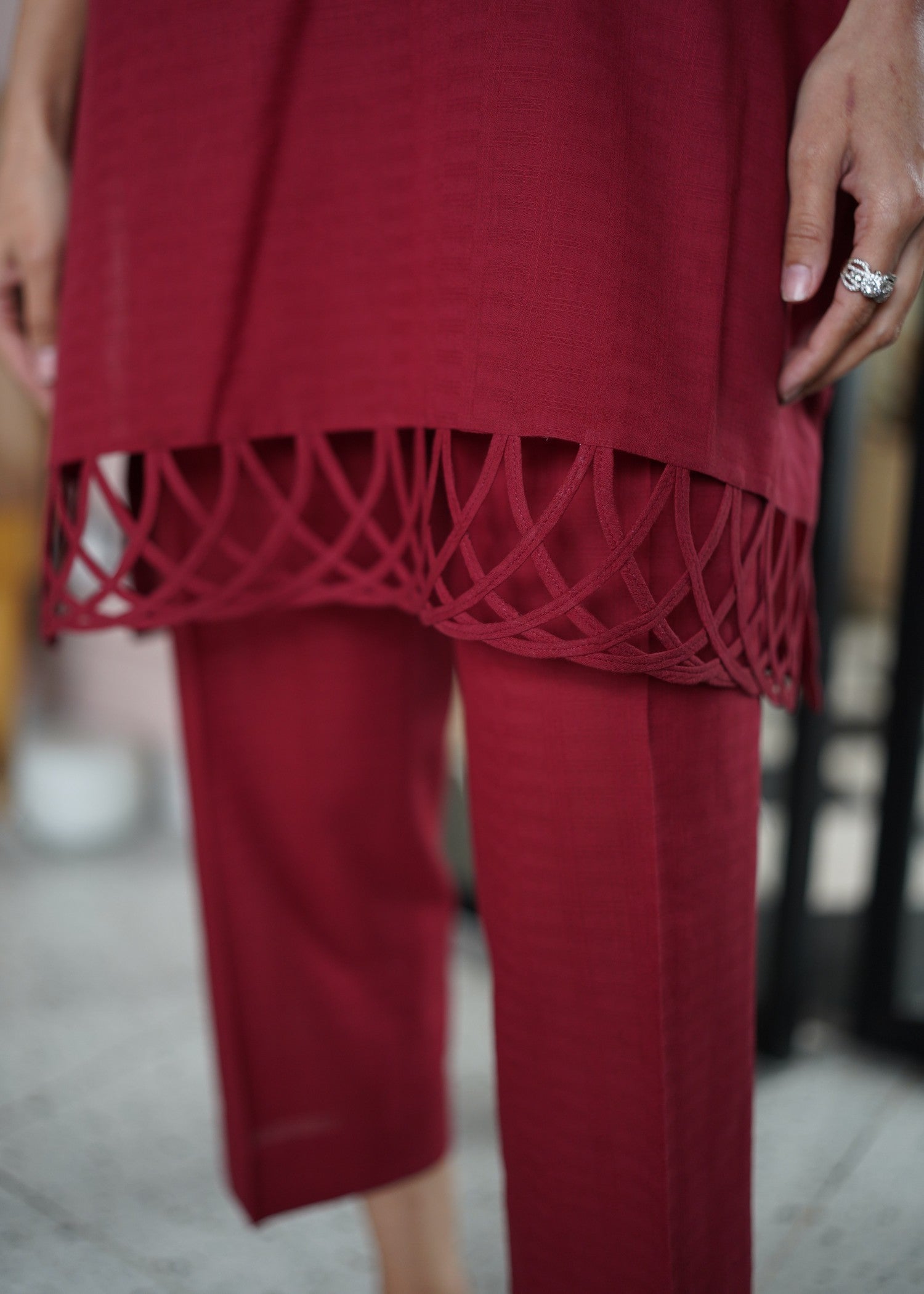 dobby Co Ord Sets in Red