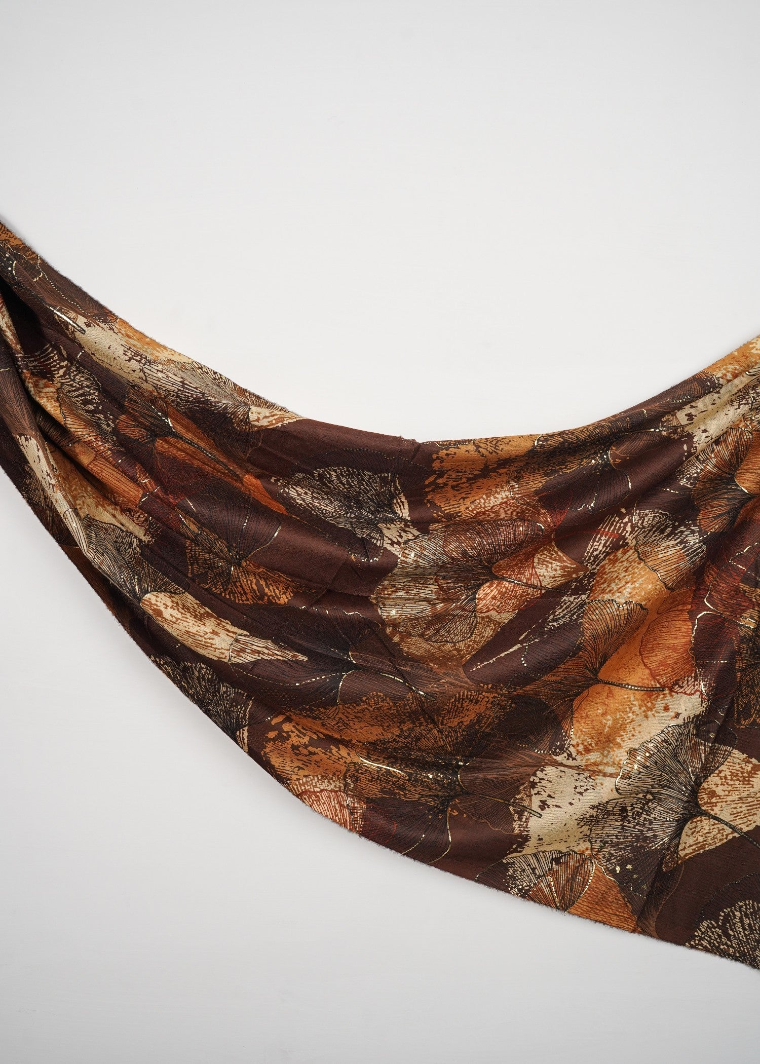 wool Hijab in Mocha brown, multi