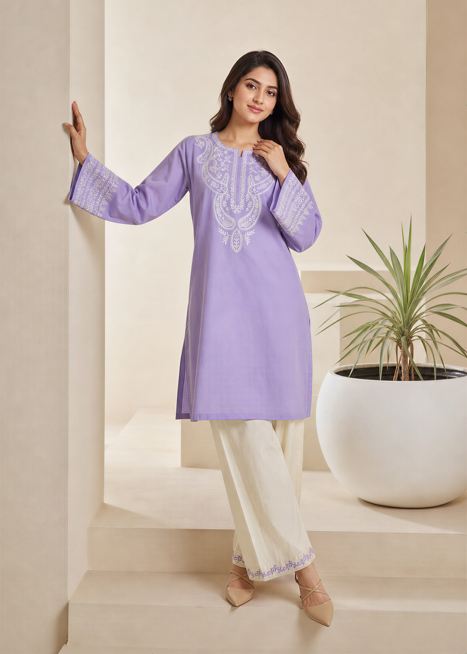 lawn Kurta Set in Lupine