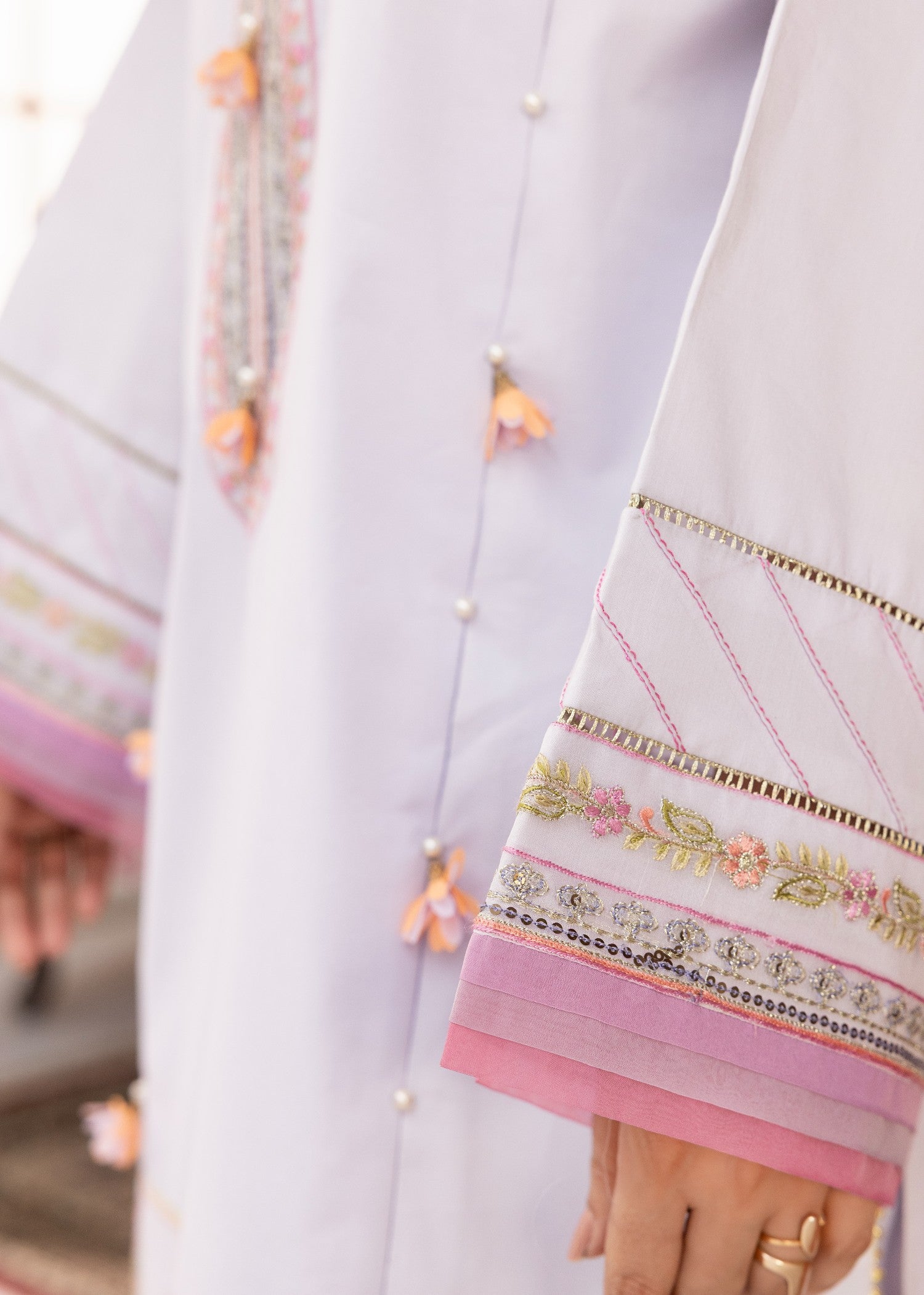 jacquard Kurta Set in Lilac