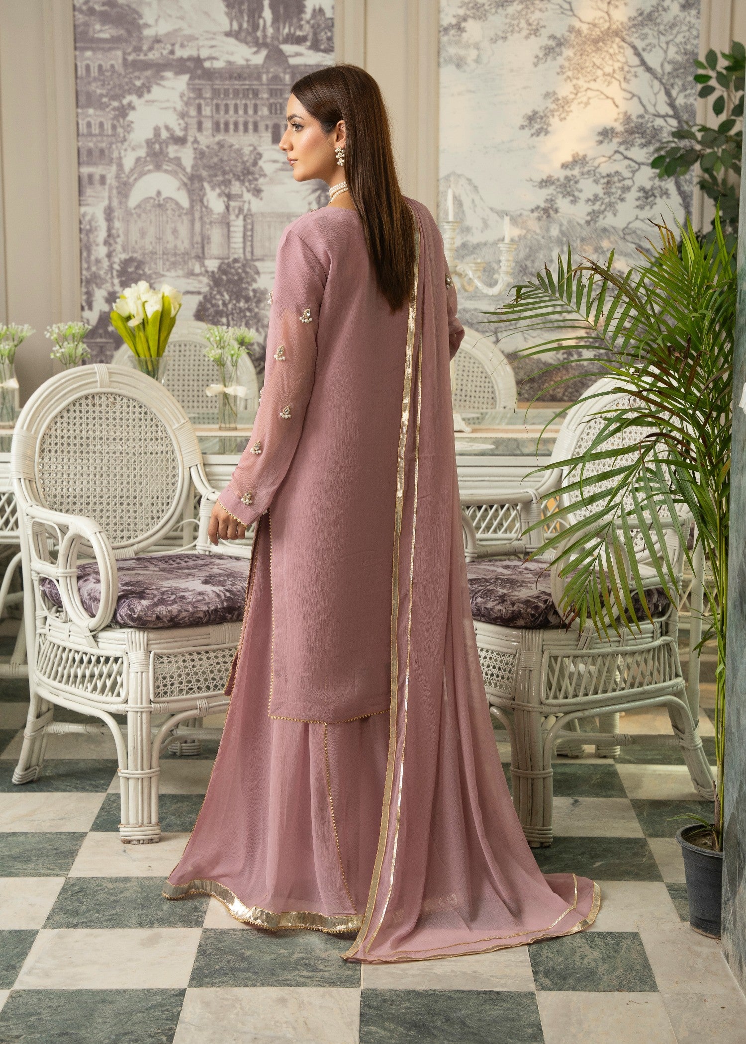 chiffon Sharara in Lilac