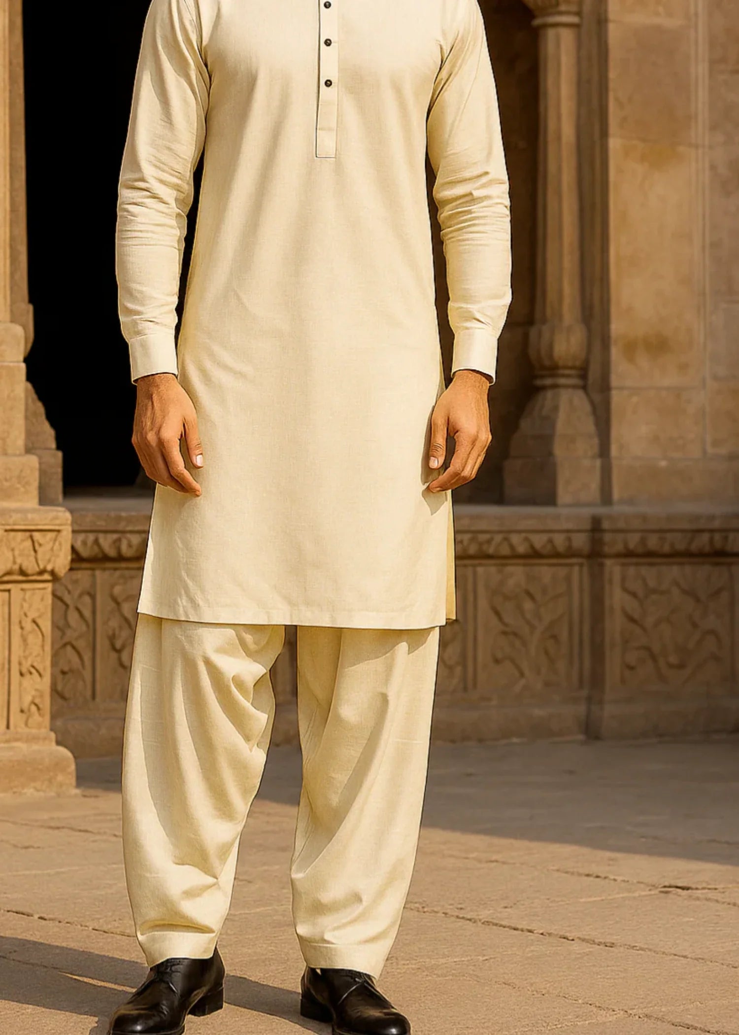 wash & wear Shalwar Kameez in Yellow
