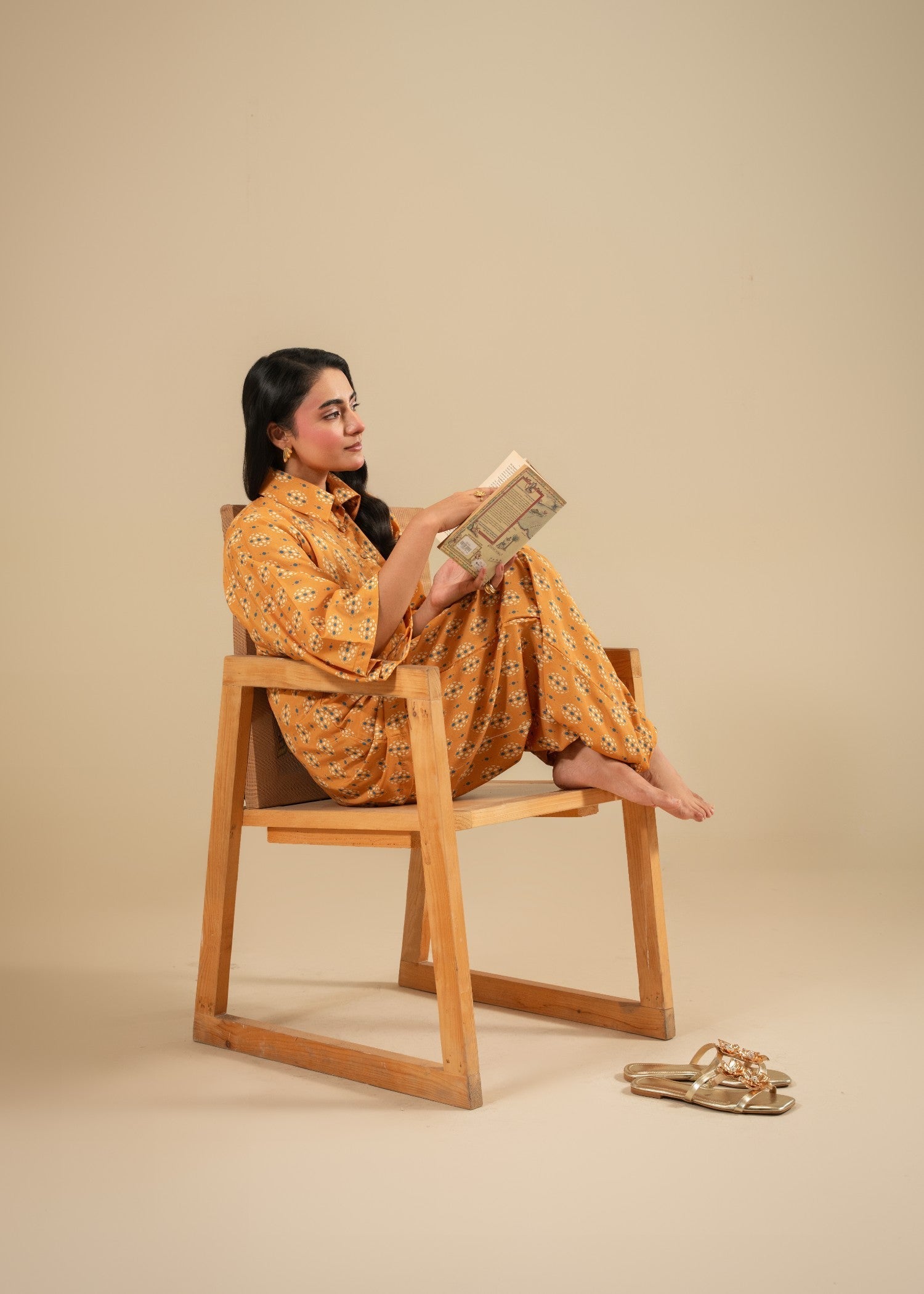 korean raw silk Co ord Sets in Mustard