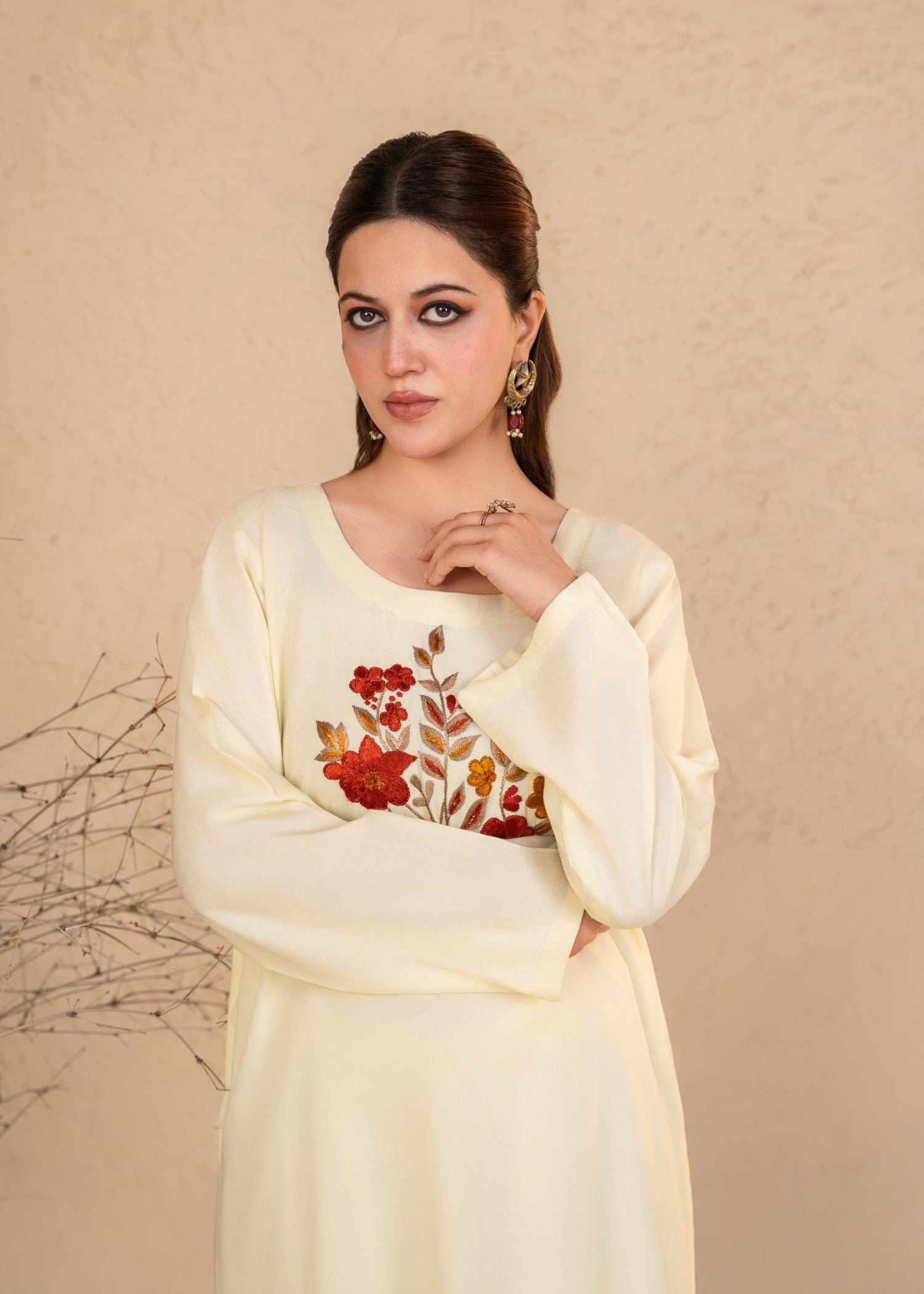 viscose linen Co Ord Sets in Cream