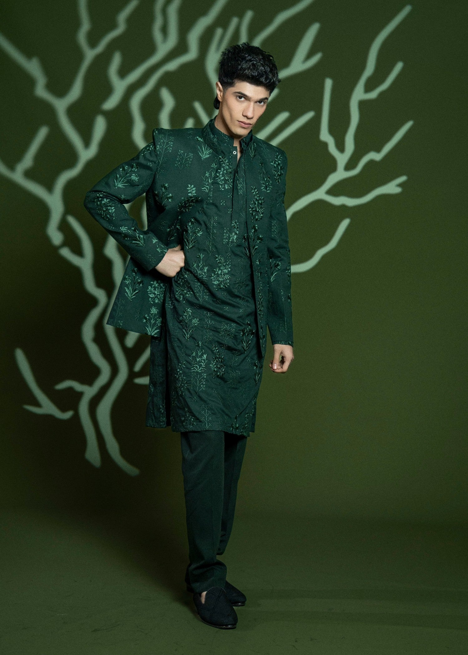 wash & wear Prince Coat in Green