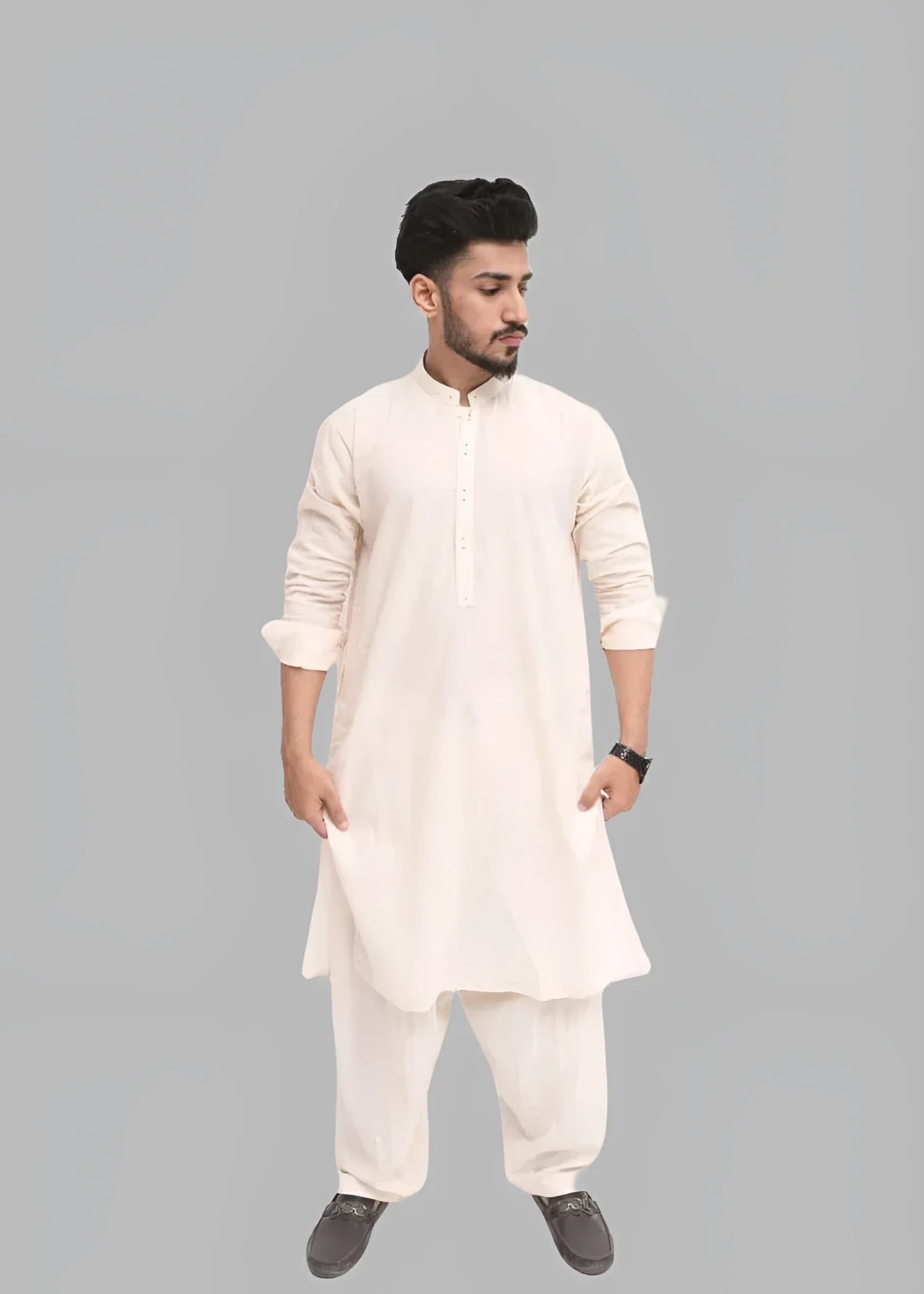 cotton Shalwar Kameez in Cream