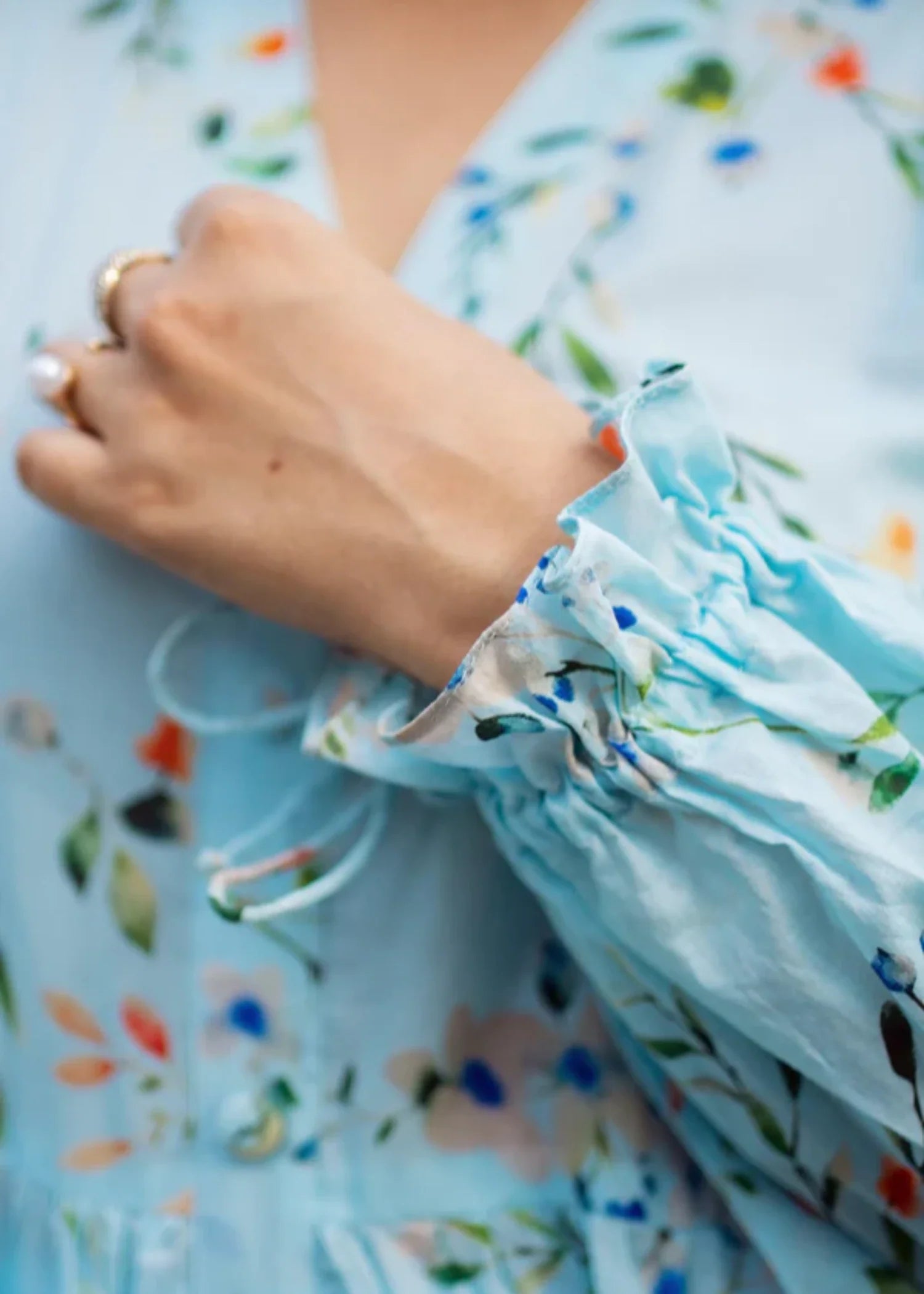 lawn cotton Maxi in Sky blue