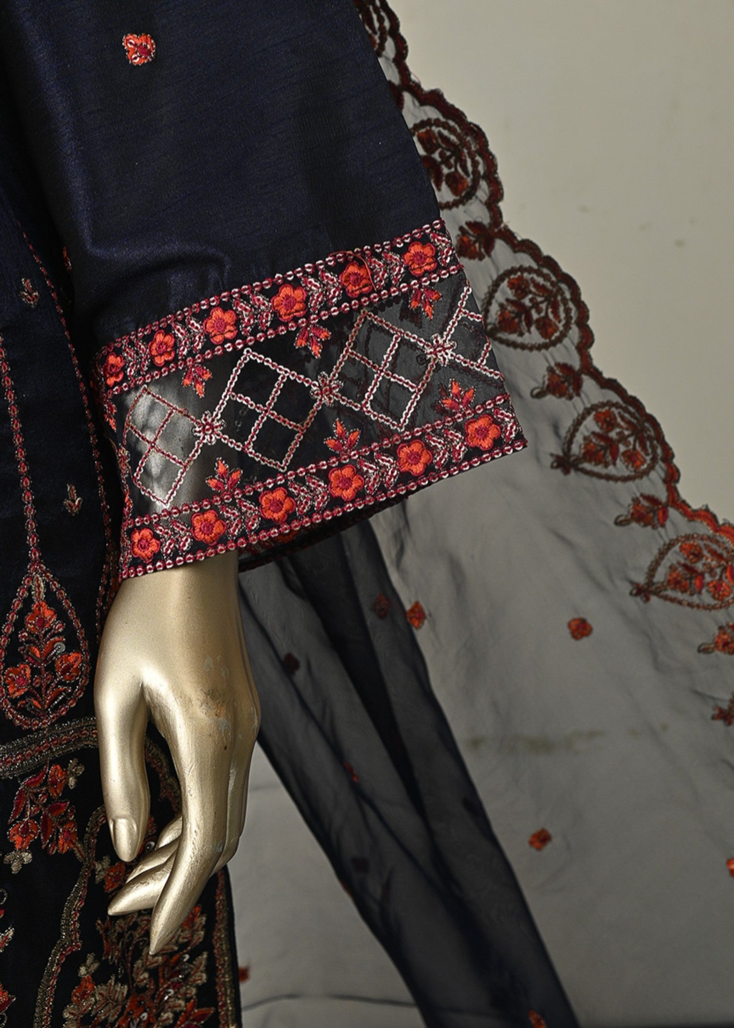 raw silk Kurta Set in Moonlight blue