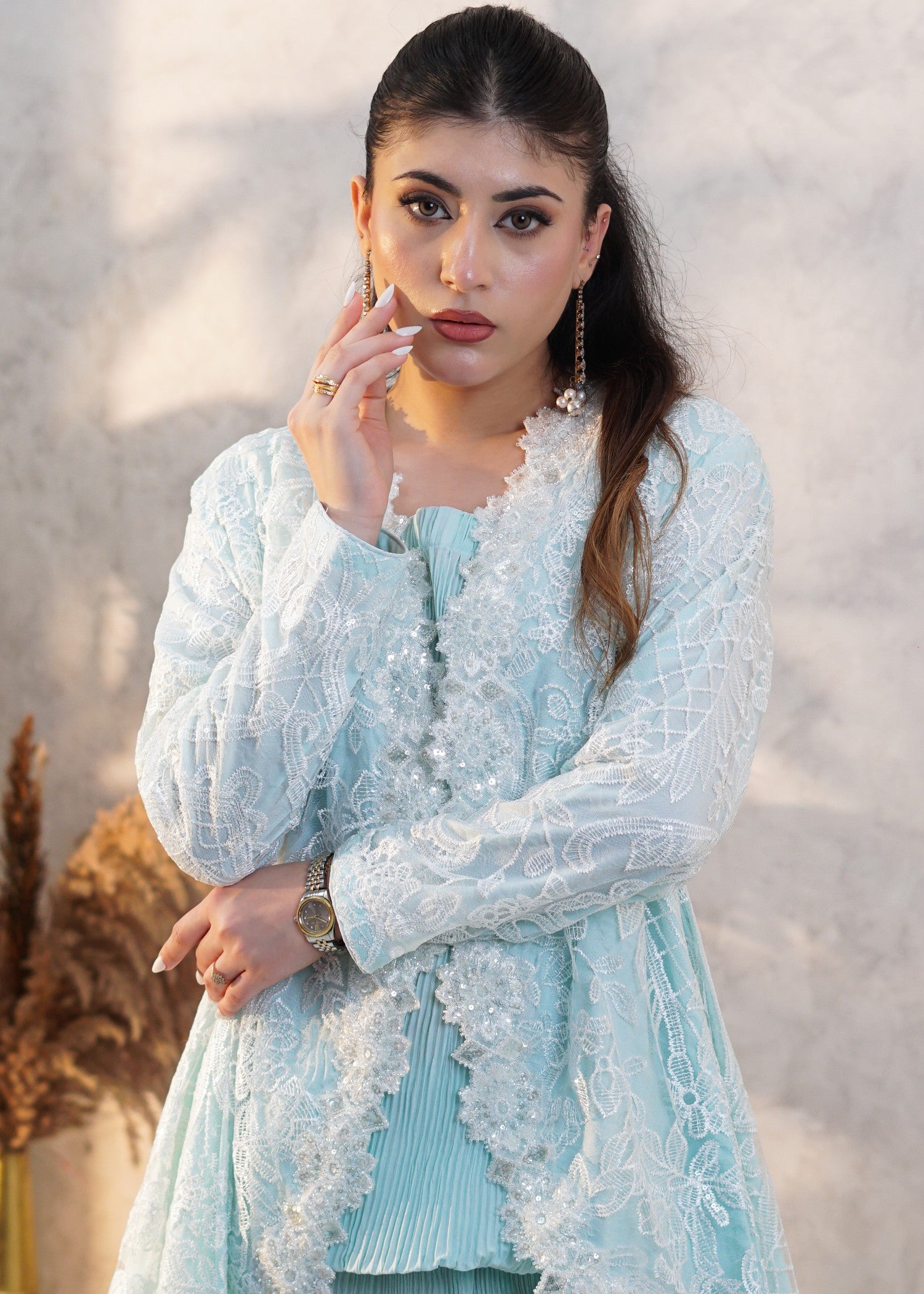 net Jacket in Mint green