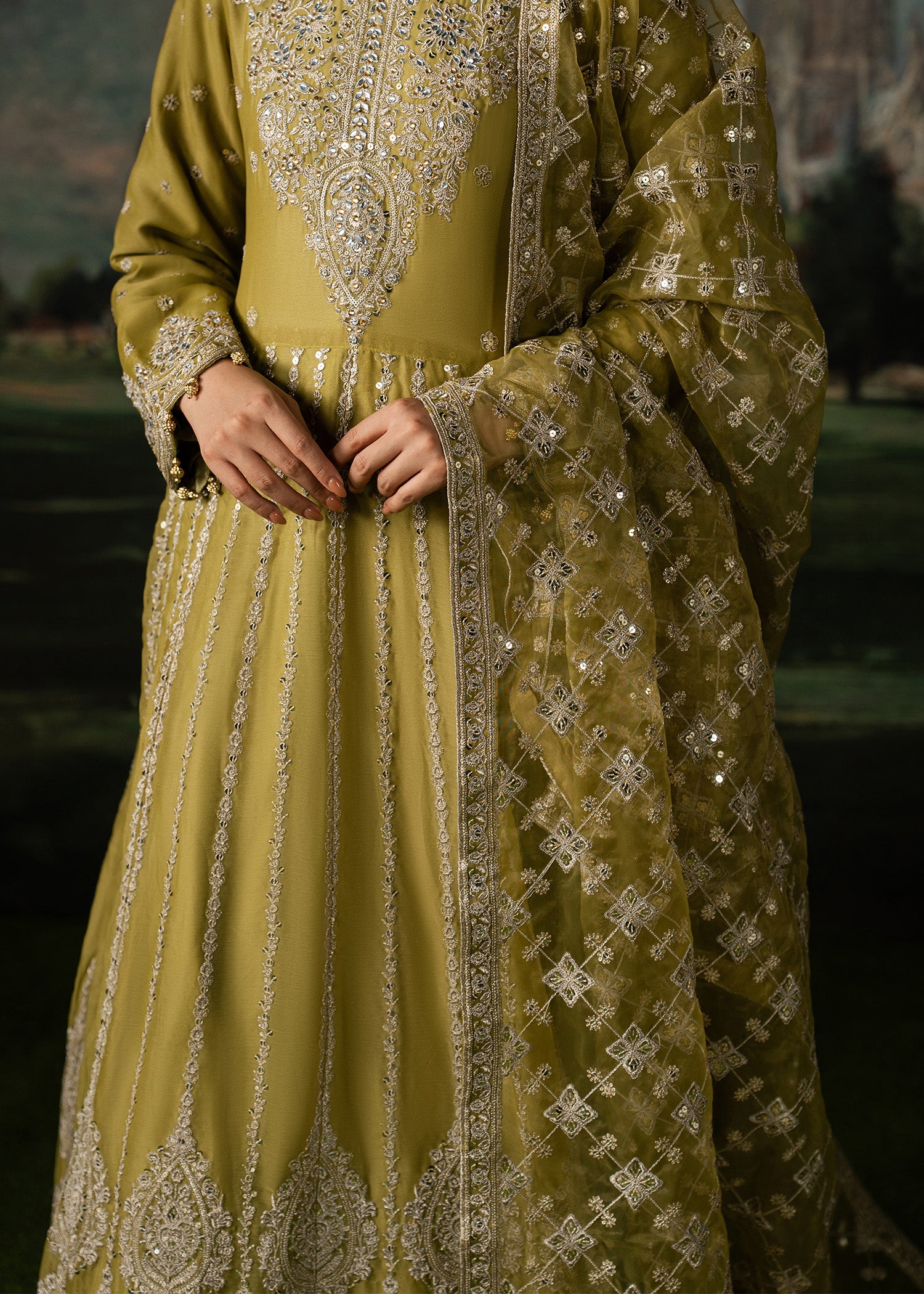 chiffon Maxi in Olive green