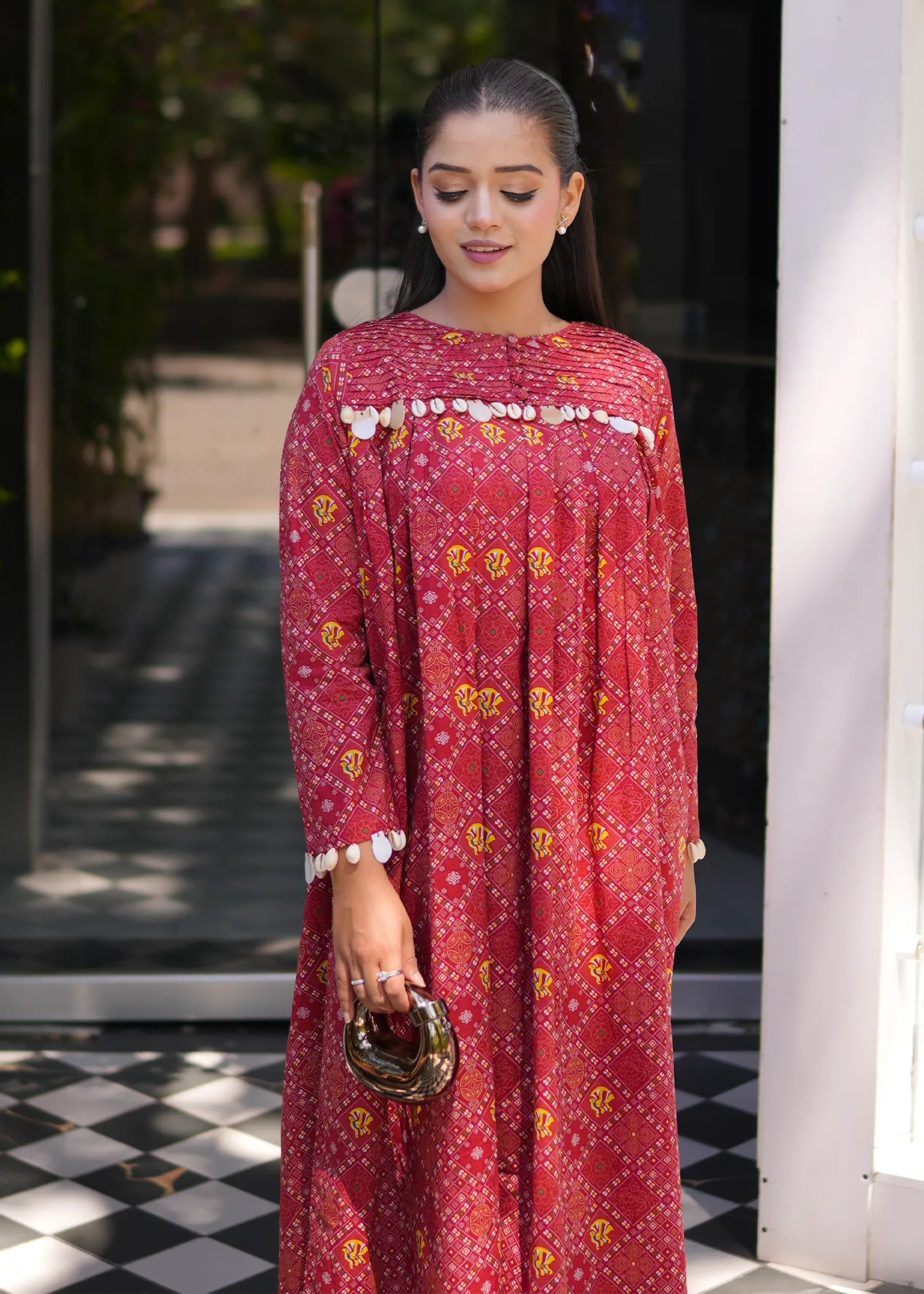 lawn Maxi in Maroon