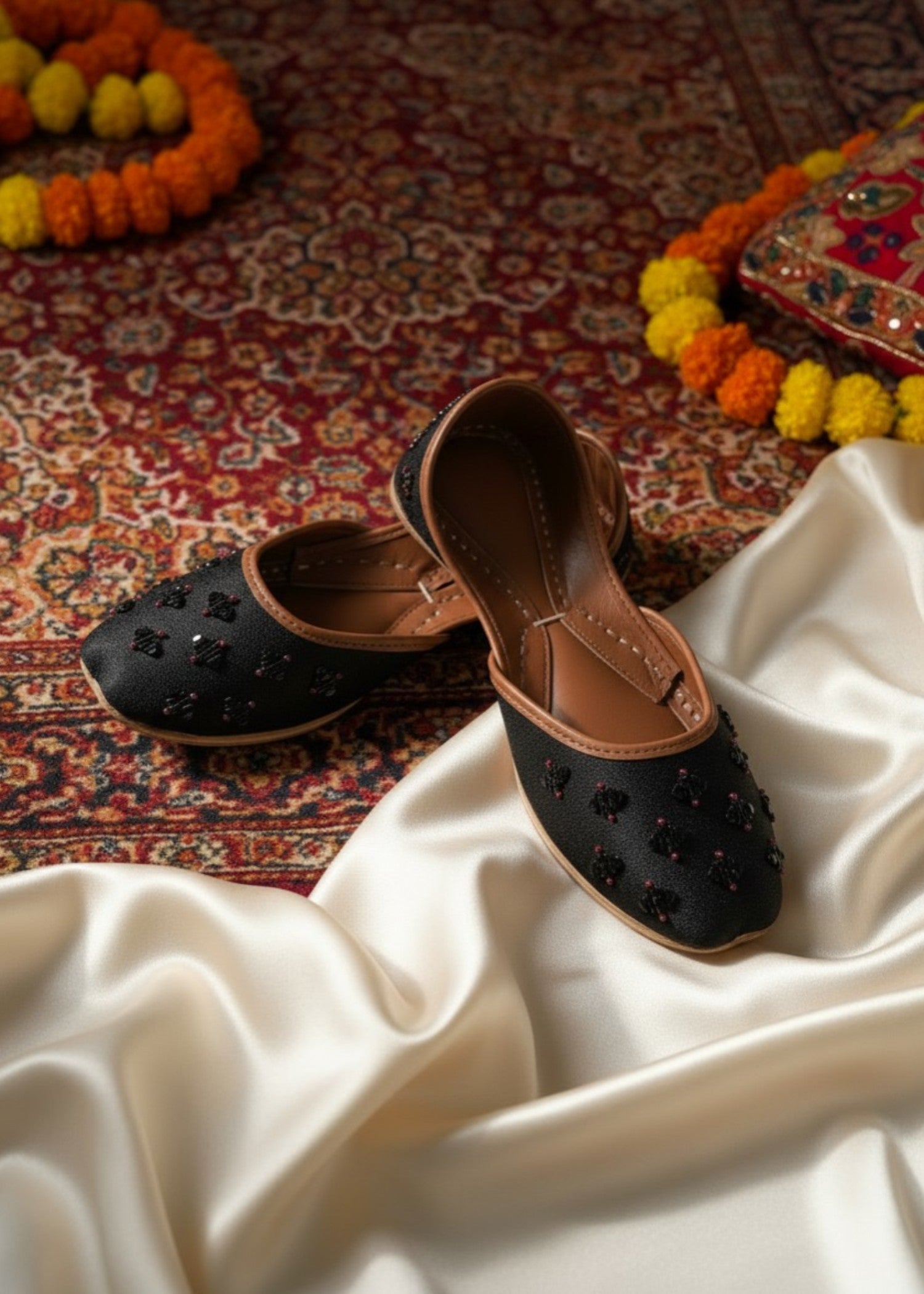 Khussa in Black by - High Quality Women Khussa FNM5868