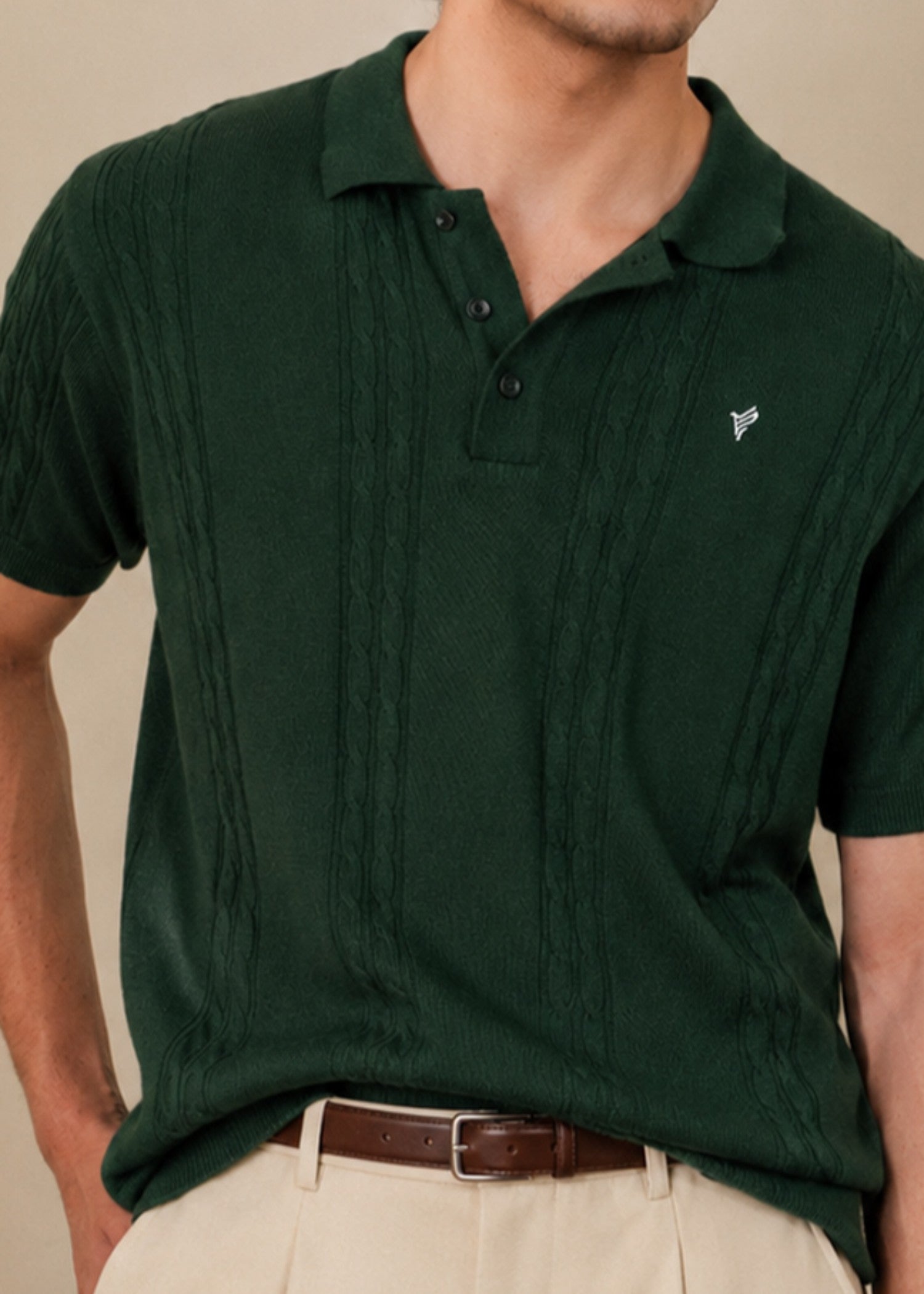 cotton Polo Shirt in Hunter green
