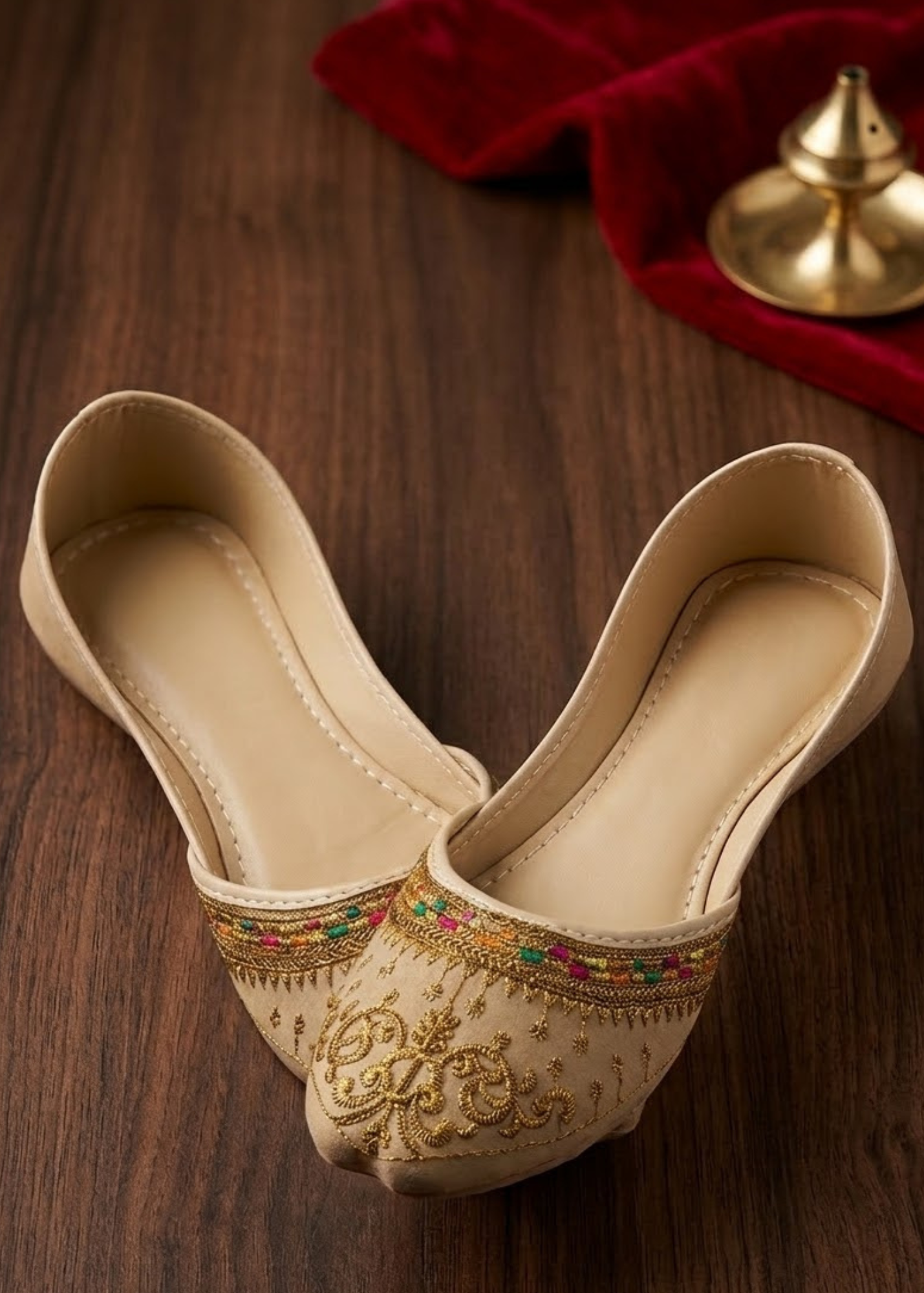 Khussa in Beige by - High Quality Women Khussa BPU8739
