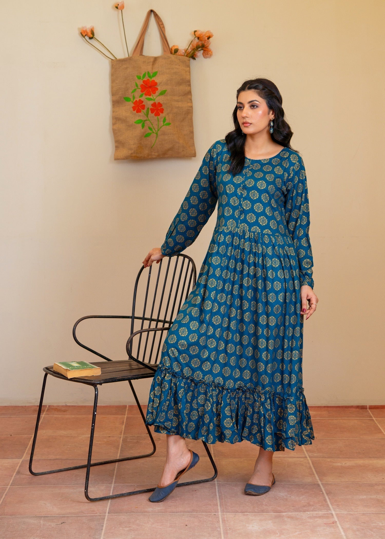 linen Maxi in Teal