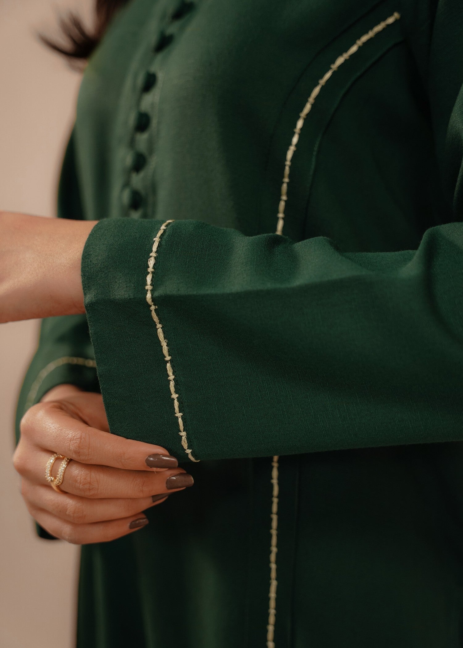 silk karandi Co Ord Sets in Dark green