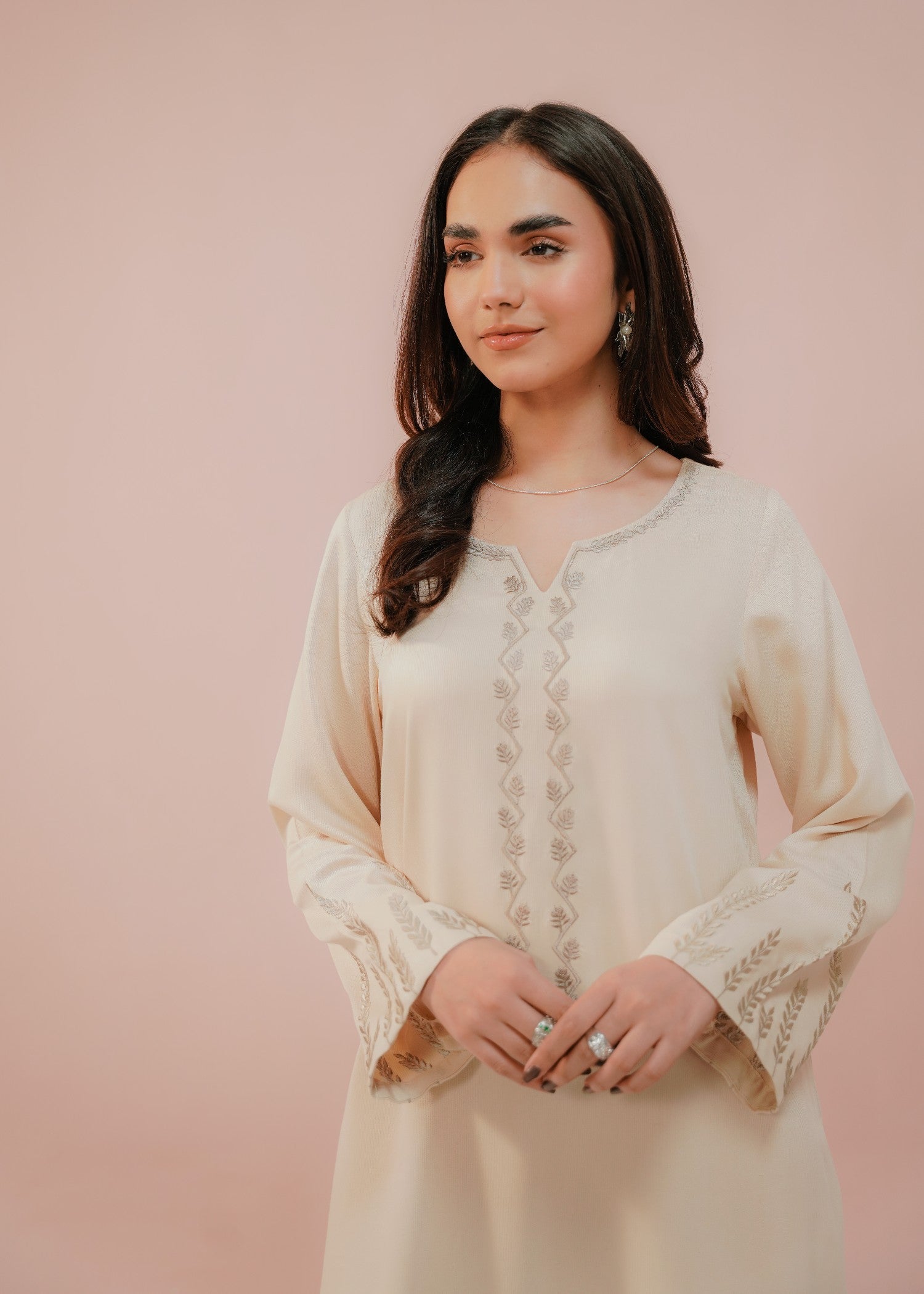 corduroy Kurta Set in Ivory
