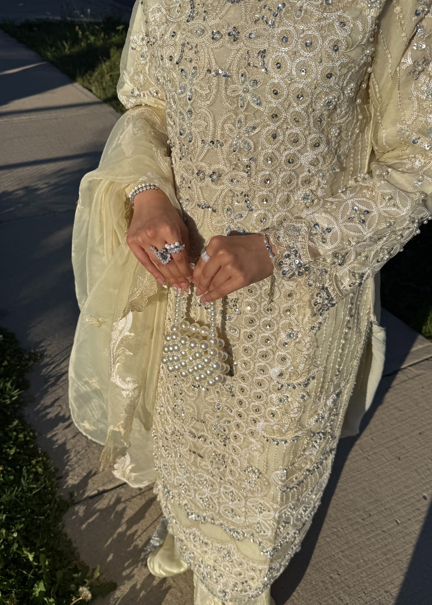 organza Sharara in Buttercream