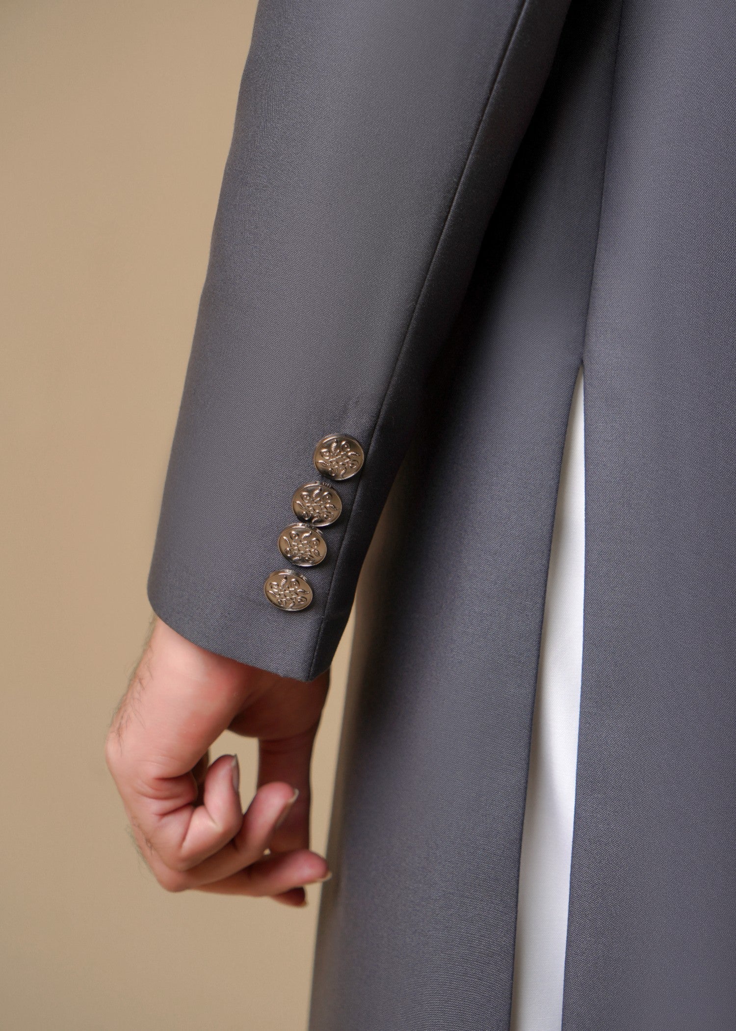 tropical Sherwani in Dark grey