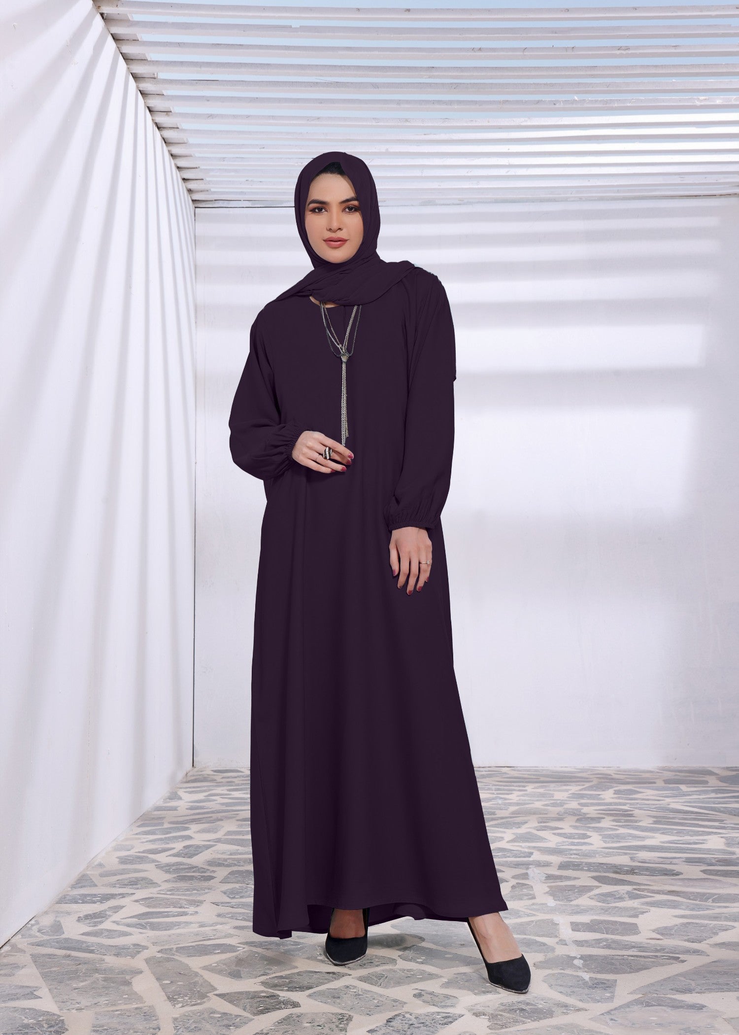 nidha Abaya in Purple