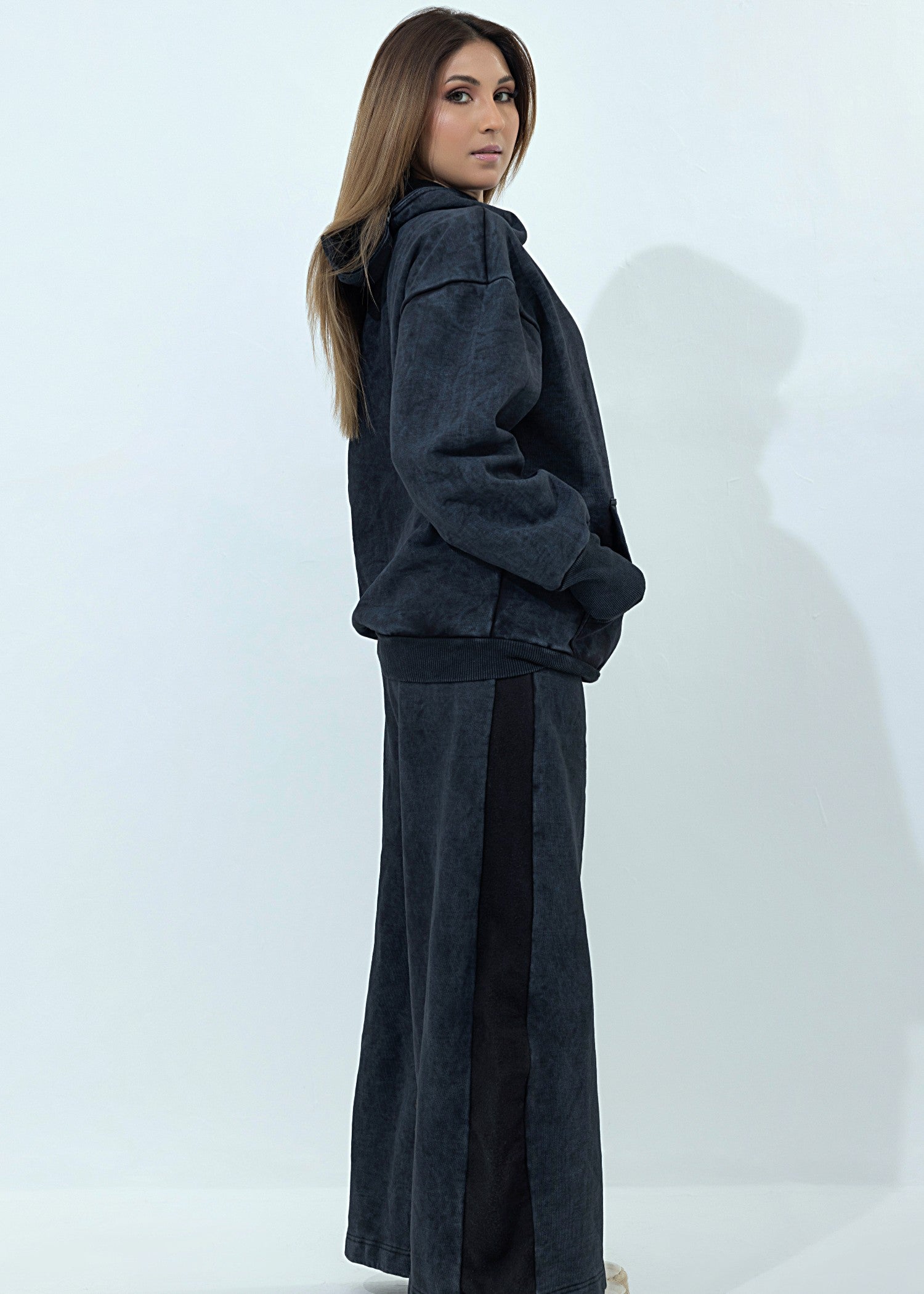 fleece Co Ord Sets in Ice blue, black