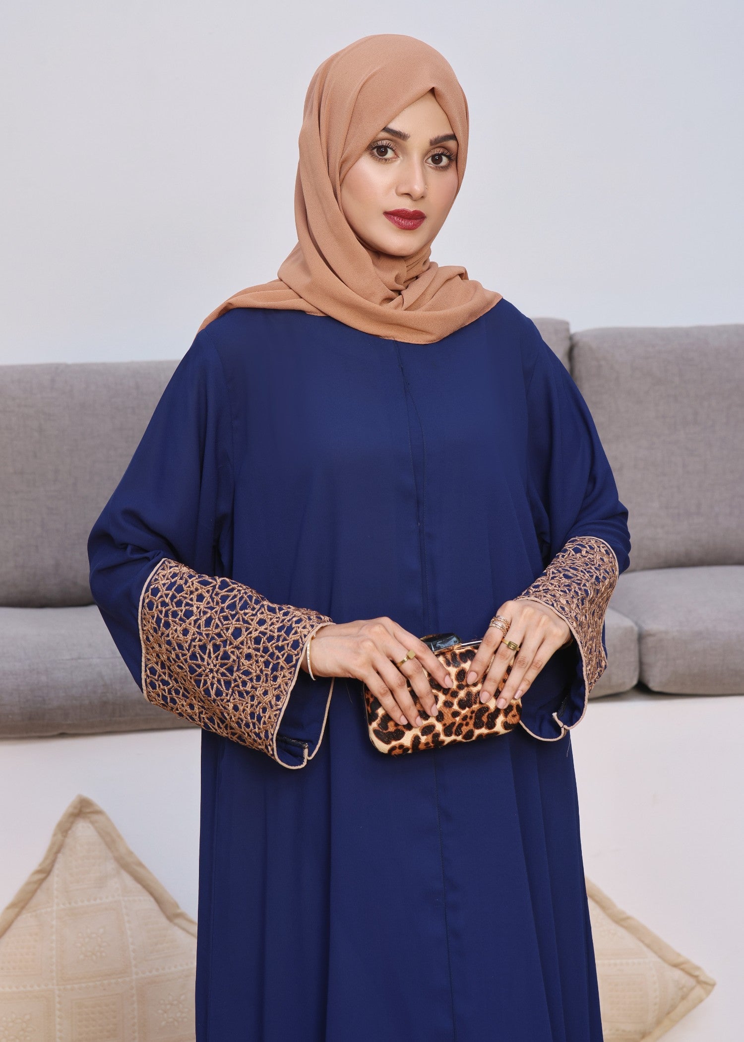 georgette Abaya in Royal blue