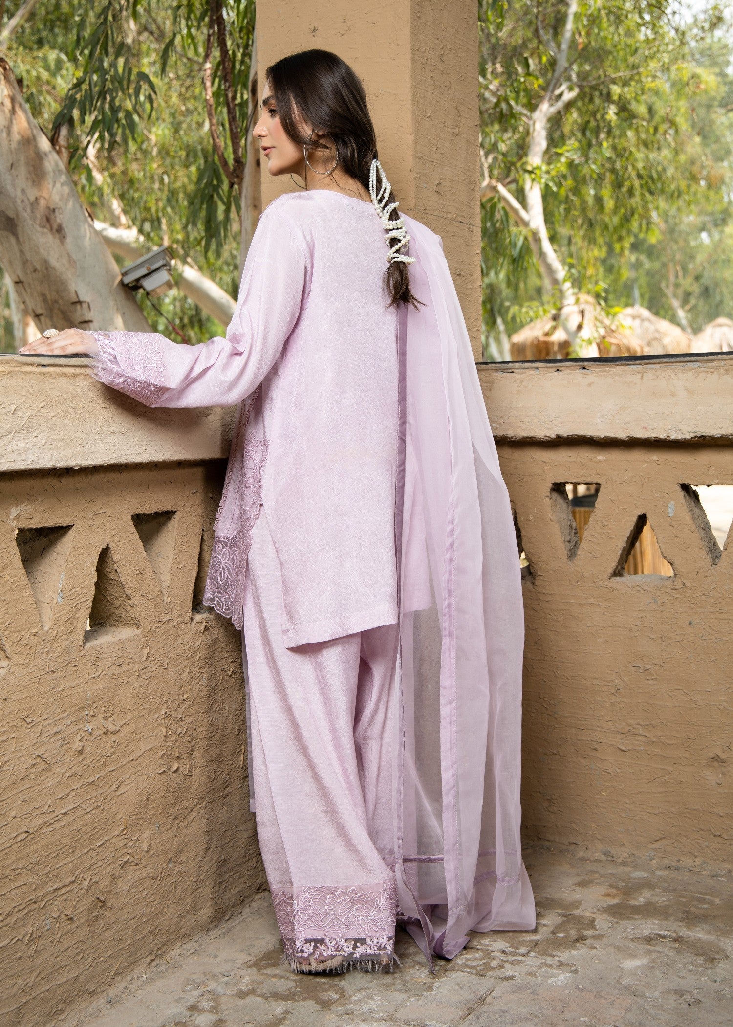 viscose Kurta Set in Lilac