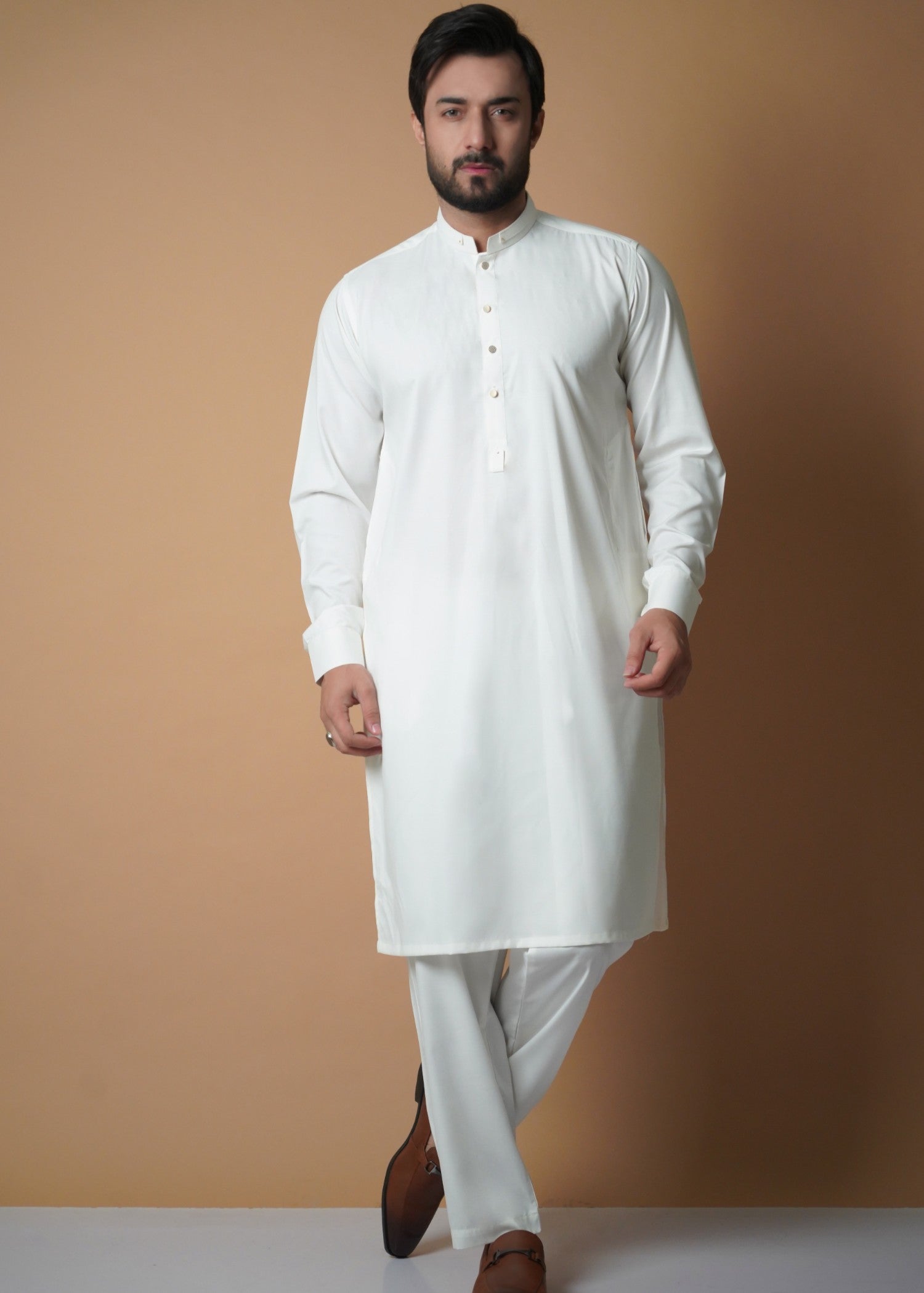 cotton viscose Kurta Set in Off-white