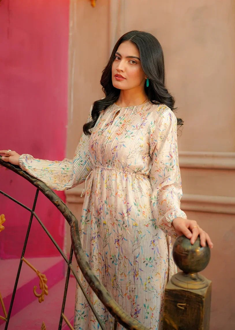 silk Dress in Beige