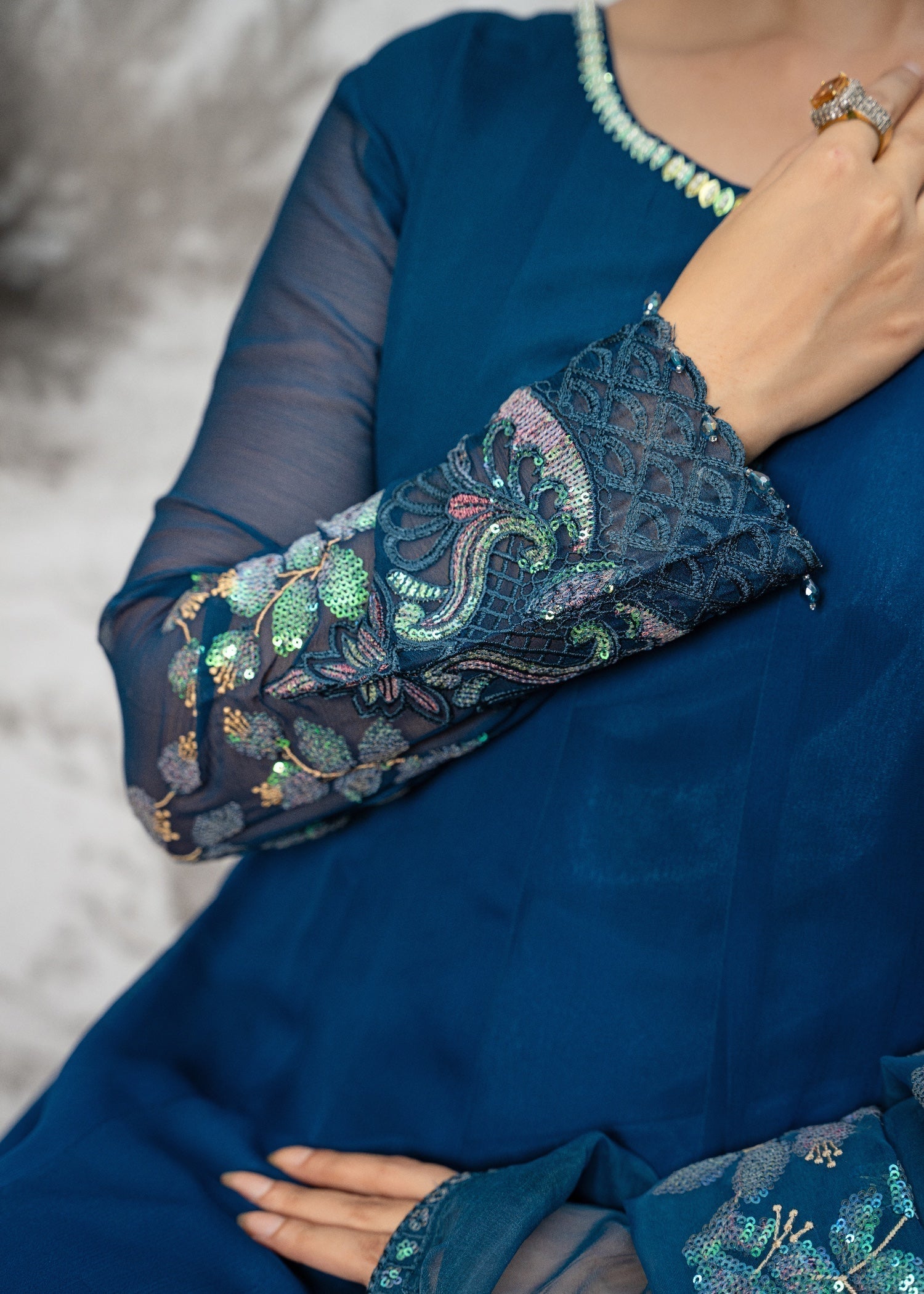 chiffon Maxi in Teal