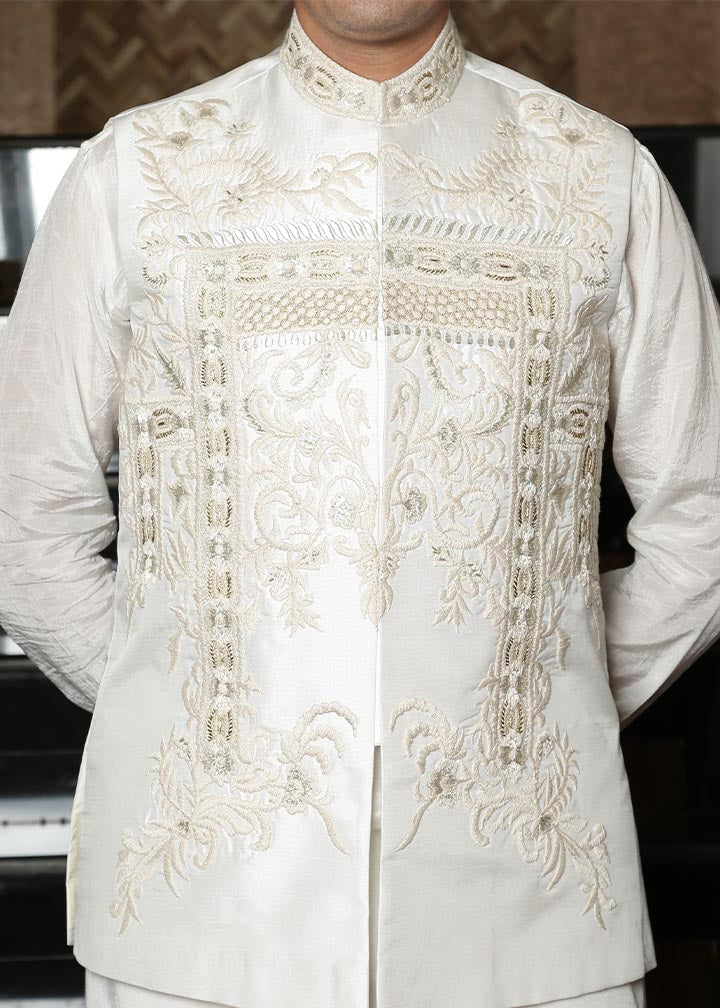 silk Waistcoat in White