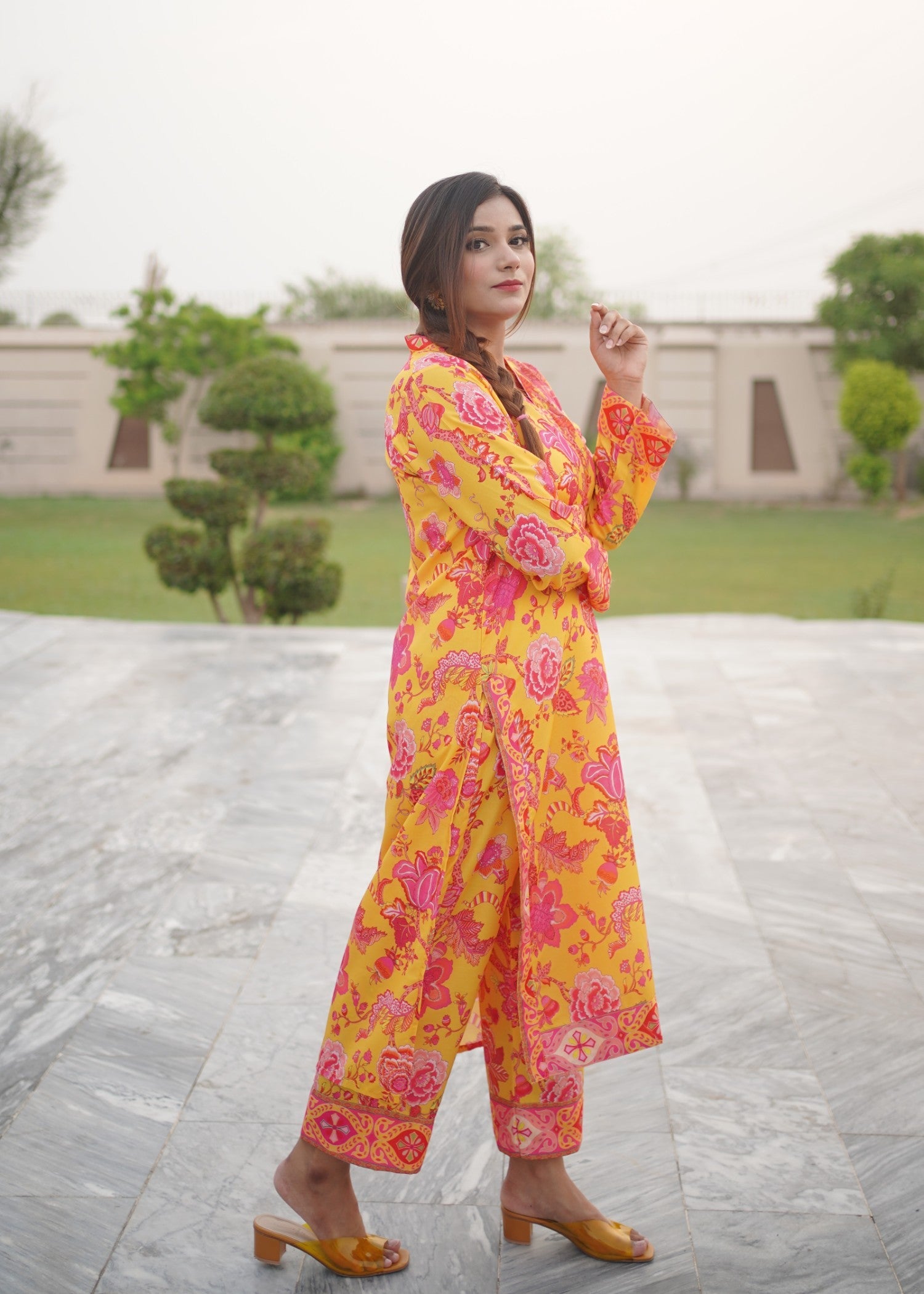 swiss lawn Co Ord Sets in Yellow