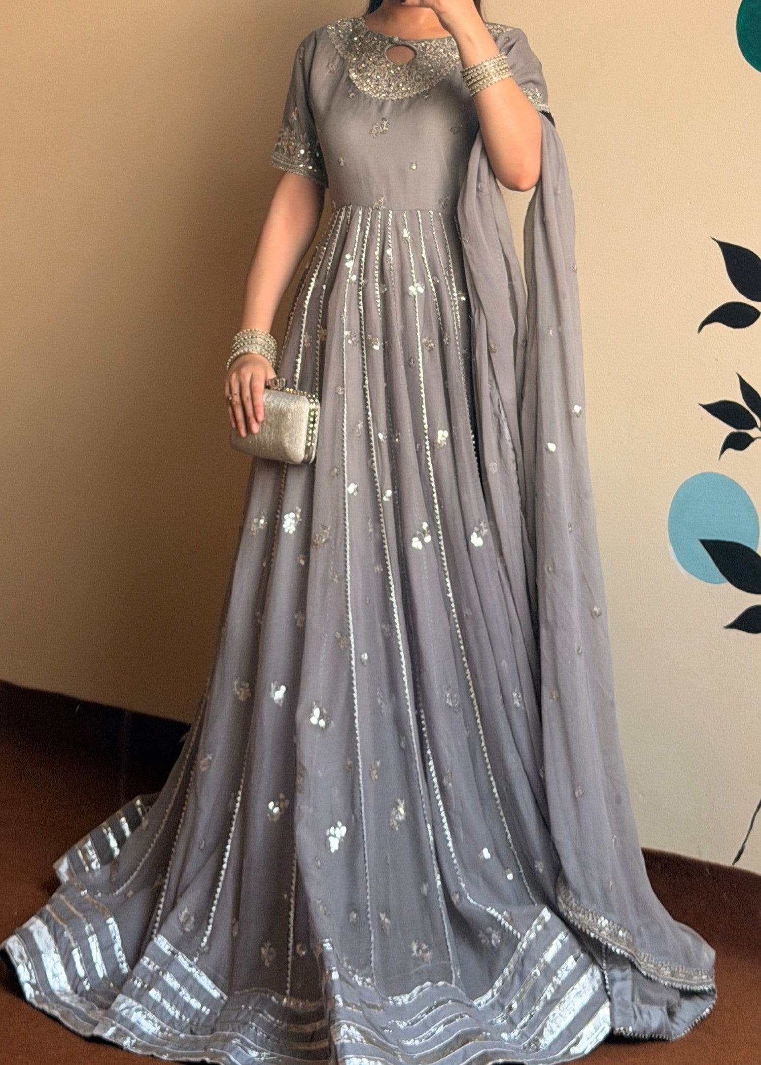 chiffon Maxi in Shadow blue